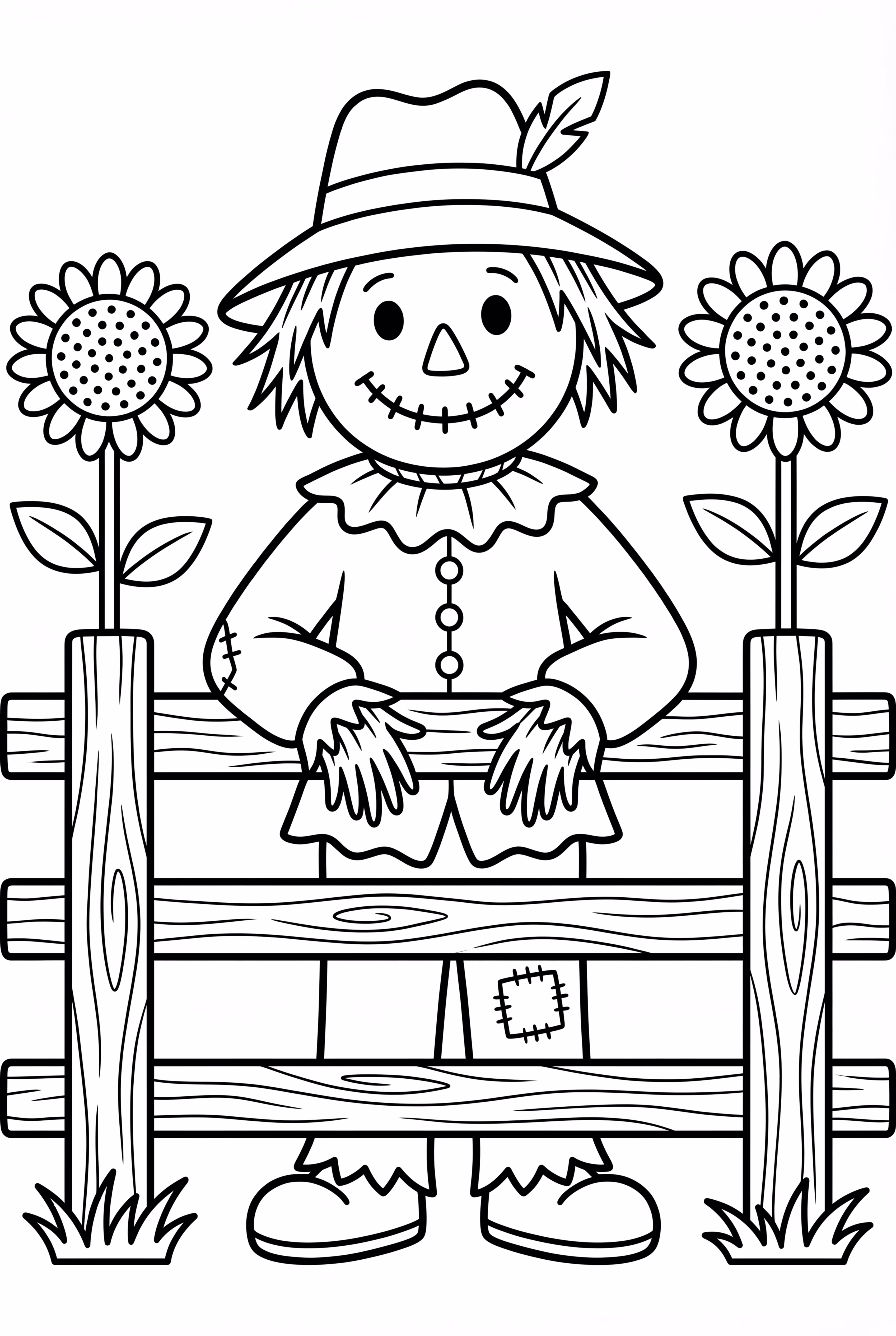 Scarecrow Leaning On A Wooden Fence