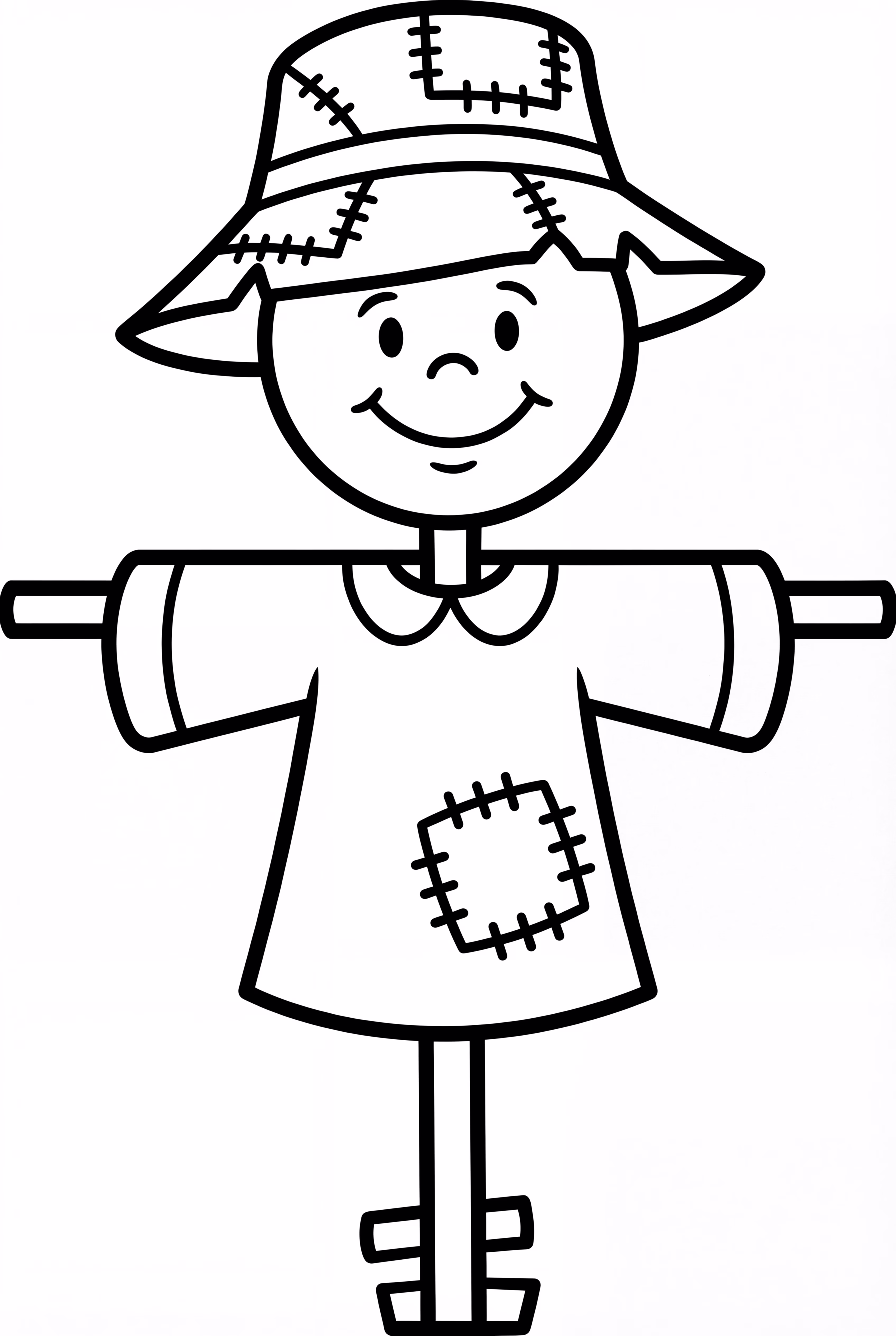 Scarecrow With A Patchwork Hat