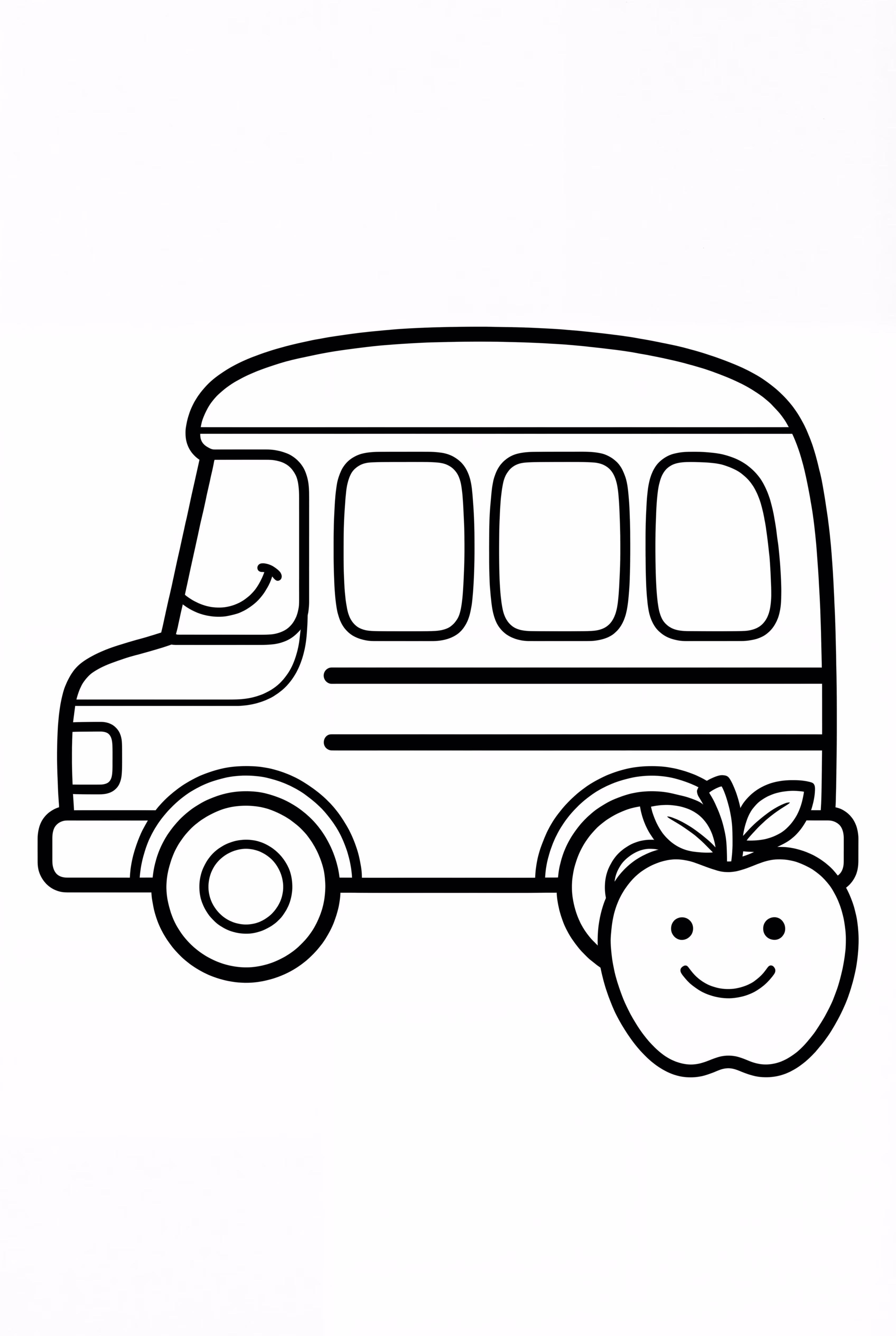 스쿨버스와 사과