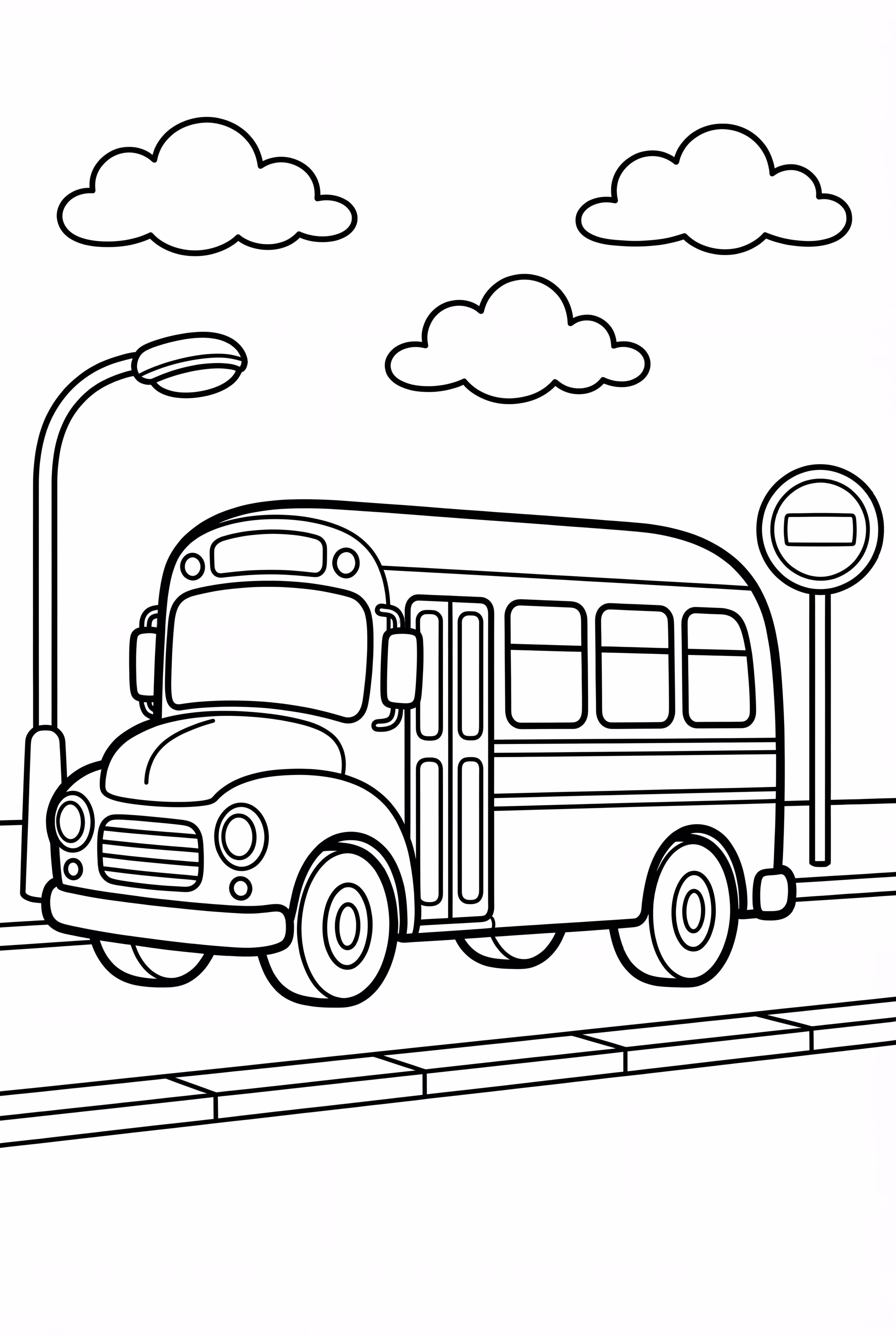 버스 정류장에 있는 스쿨버스