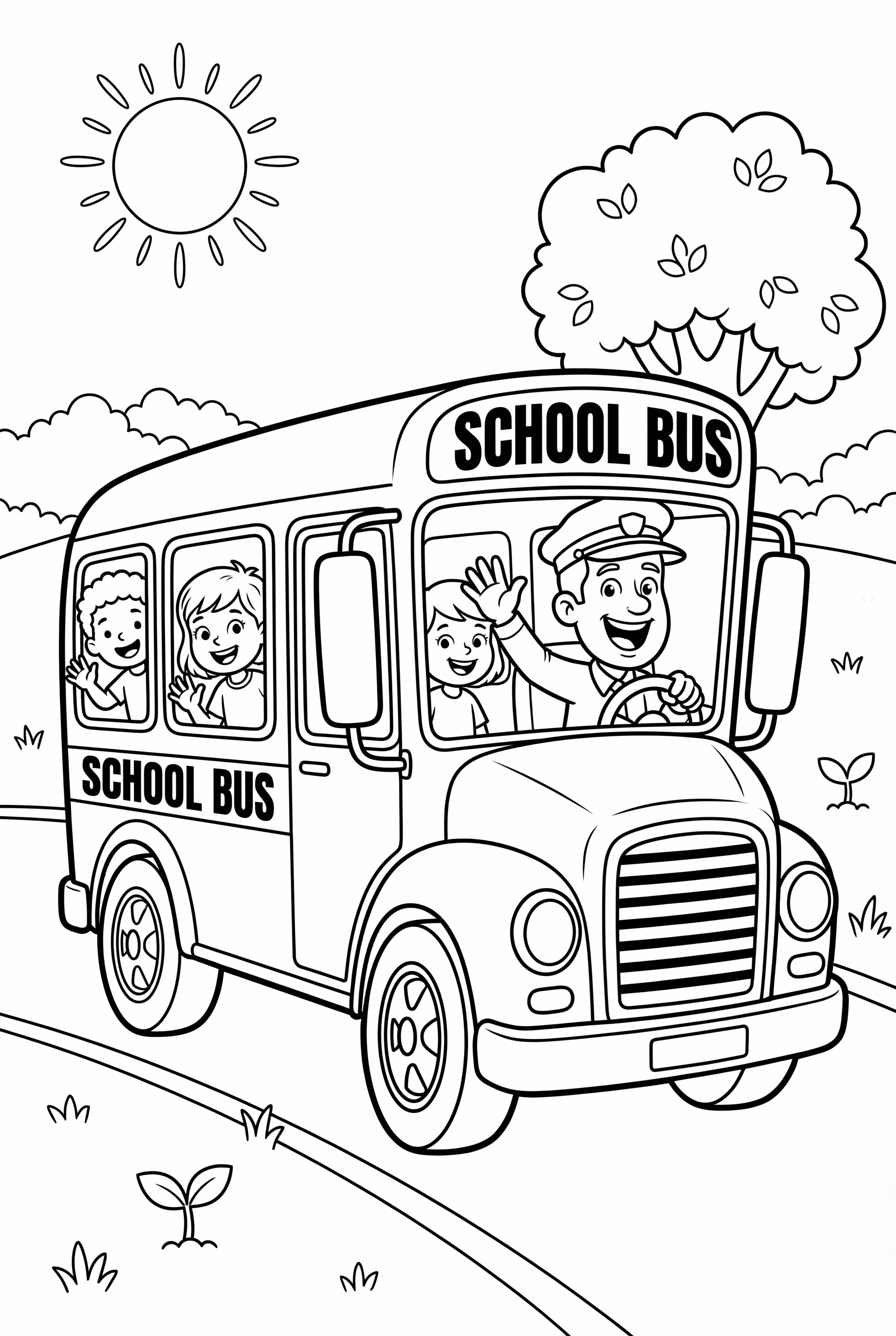 School Bus Driver Waving