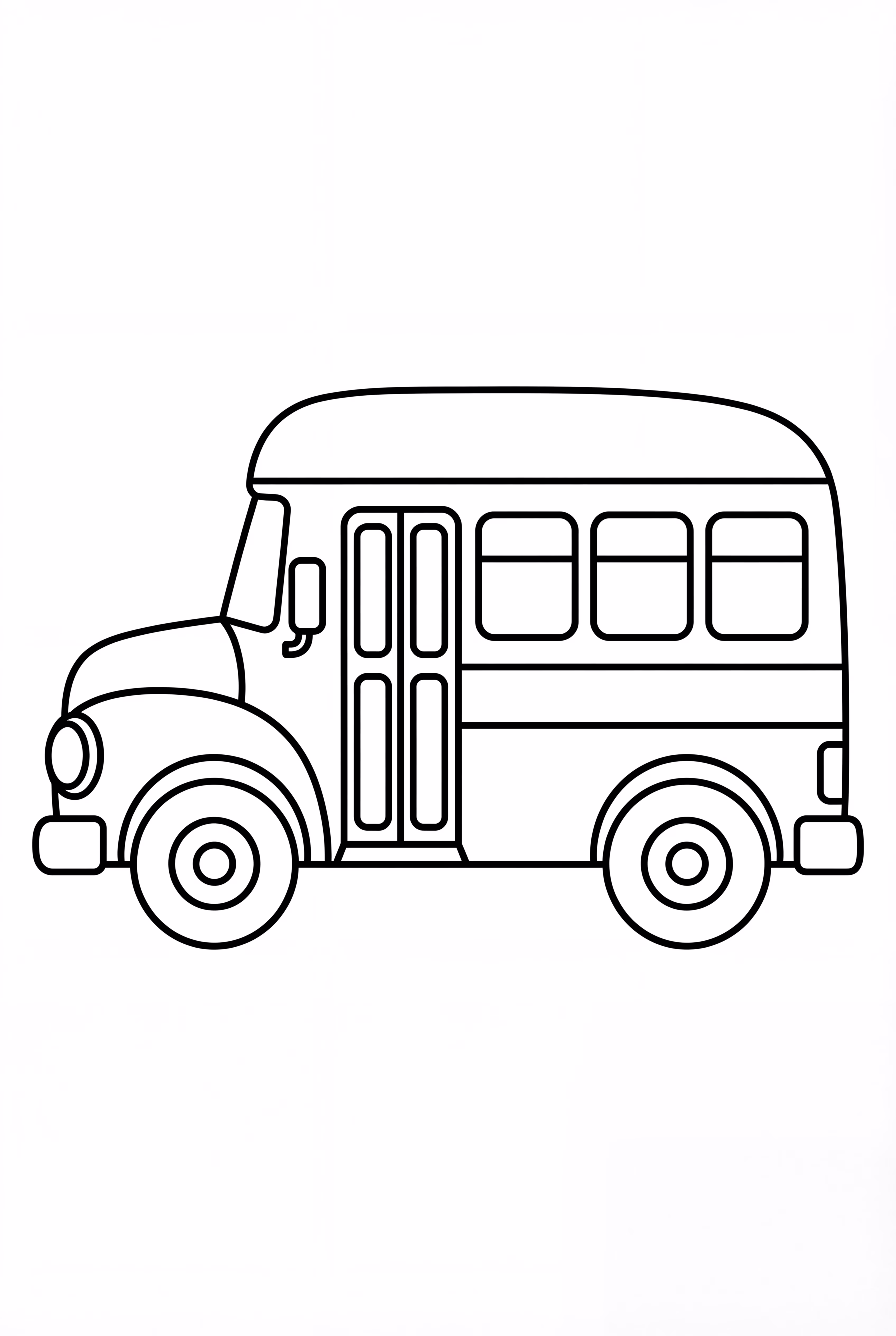 School Bus Driving on a Simple Road