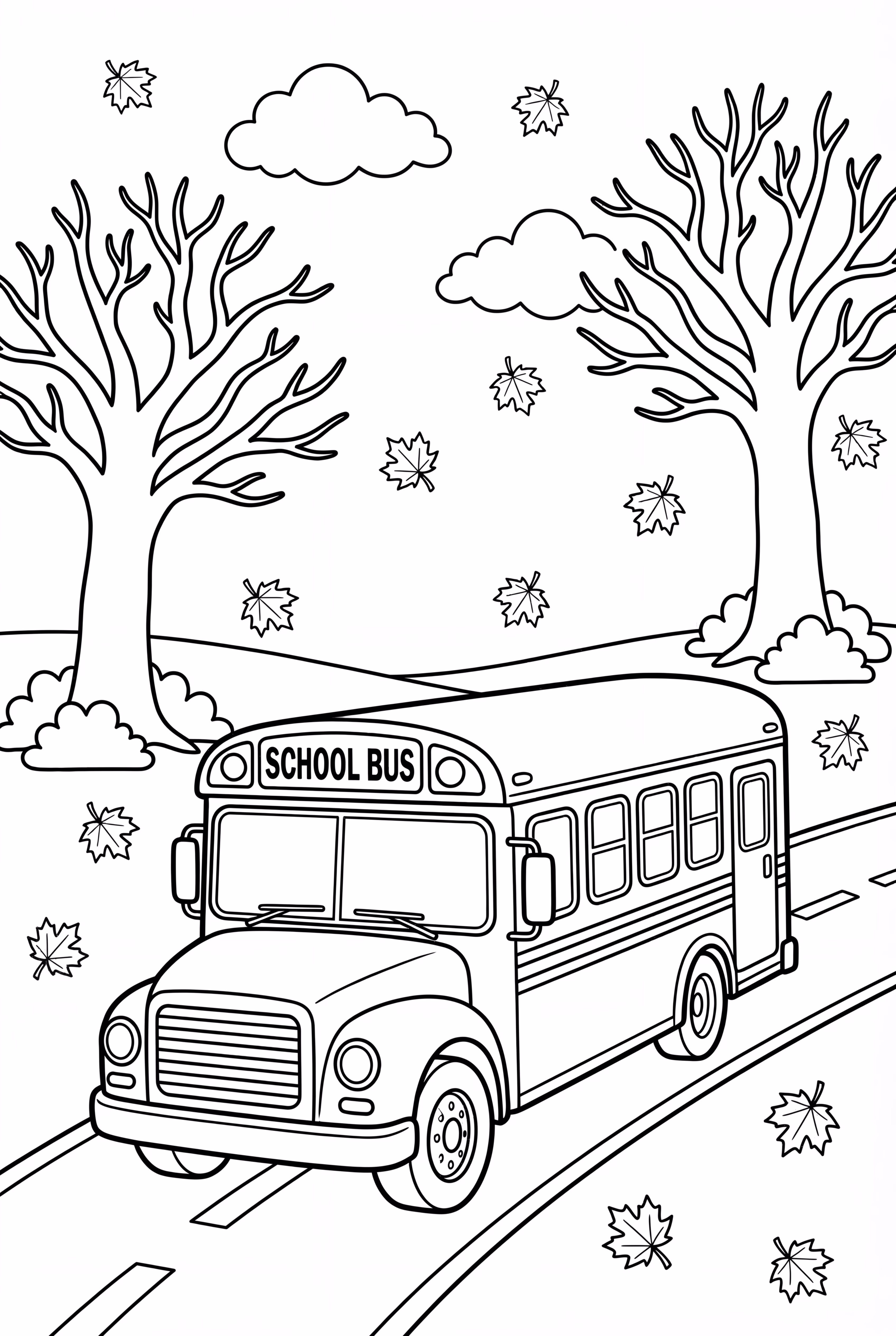 School Bus in the Autumn