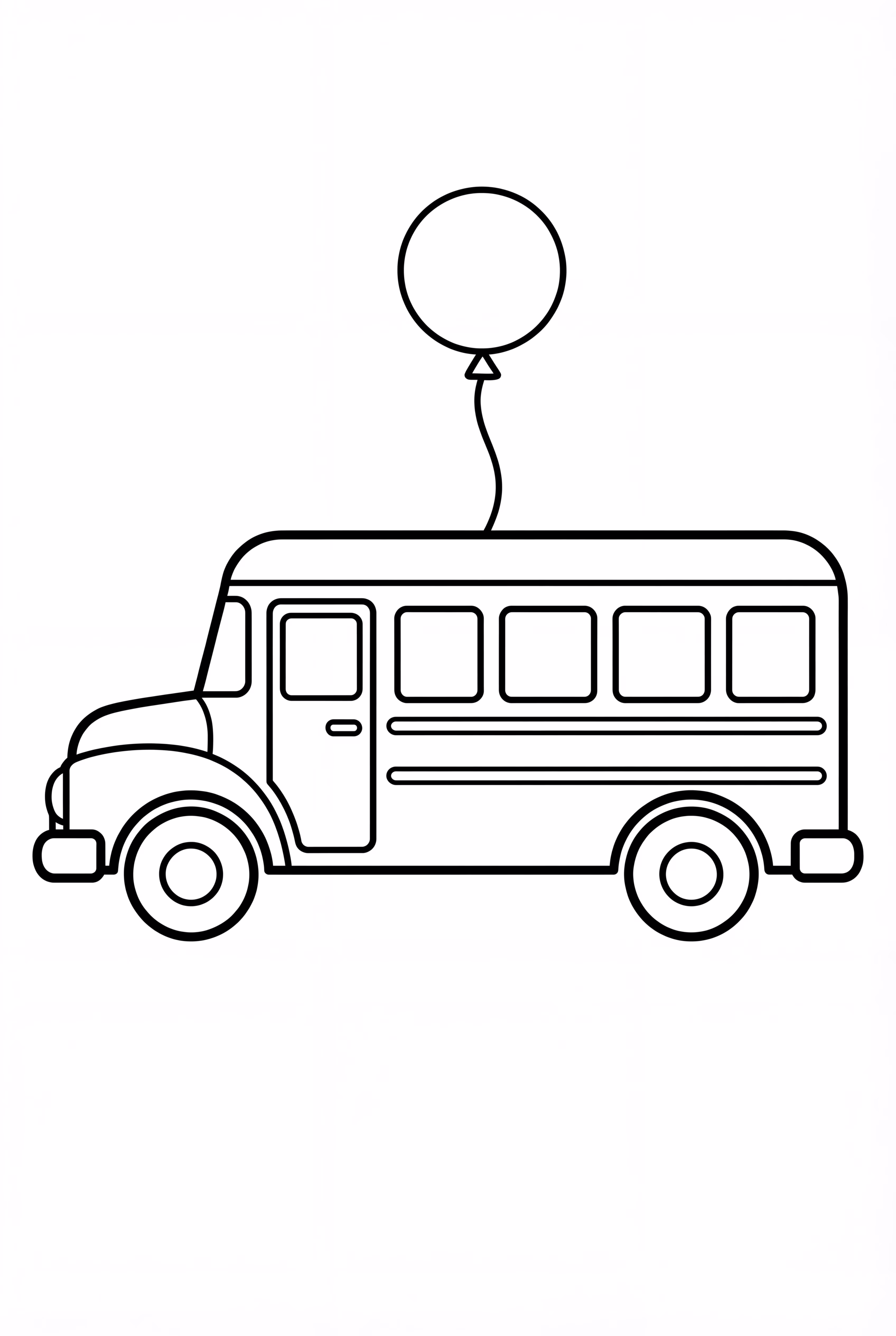 School Bus with a Balloon