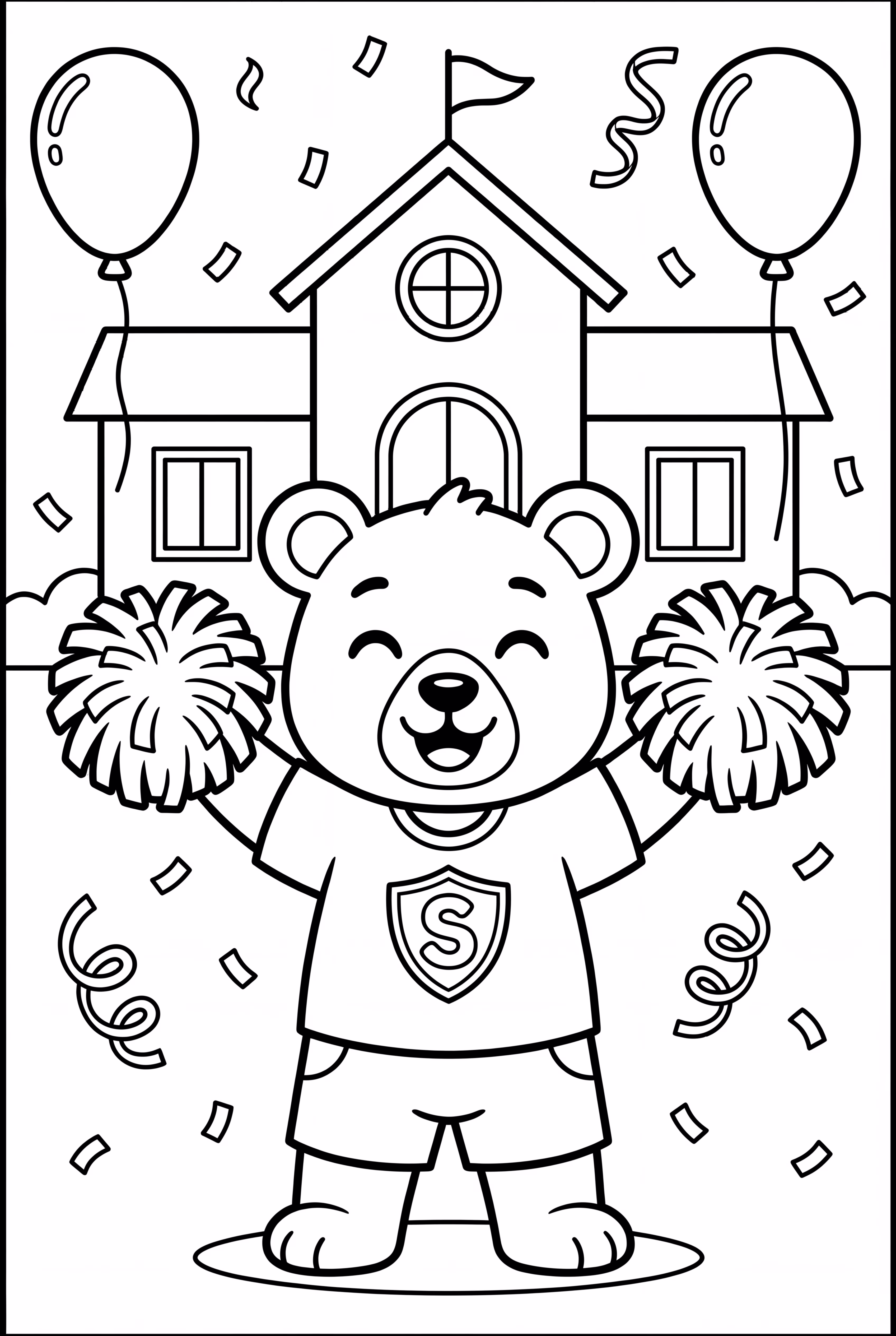 School Mascot Cheering For Back To School