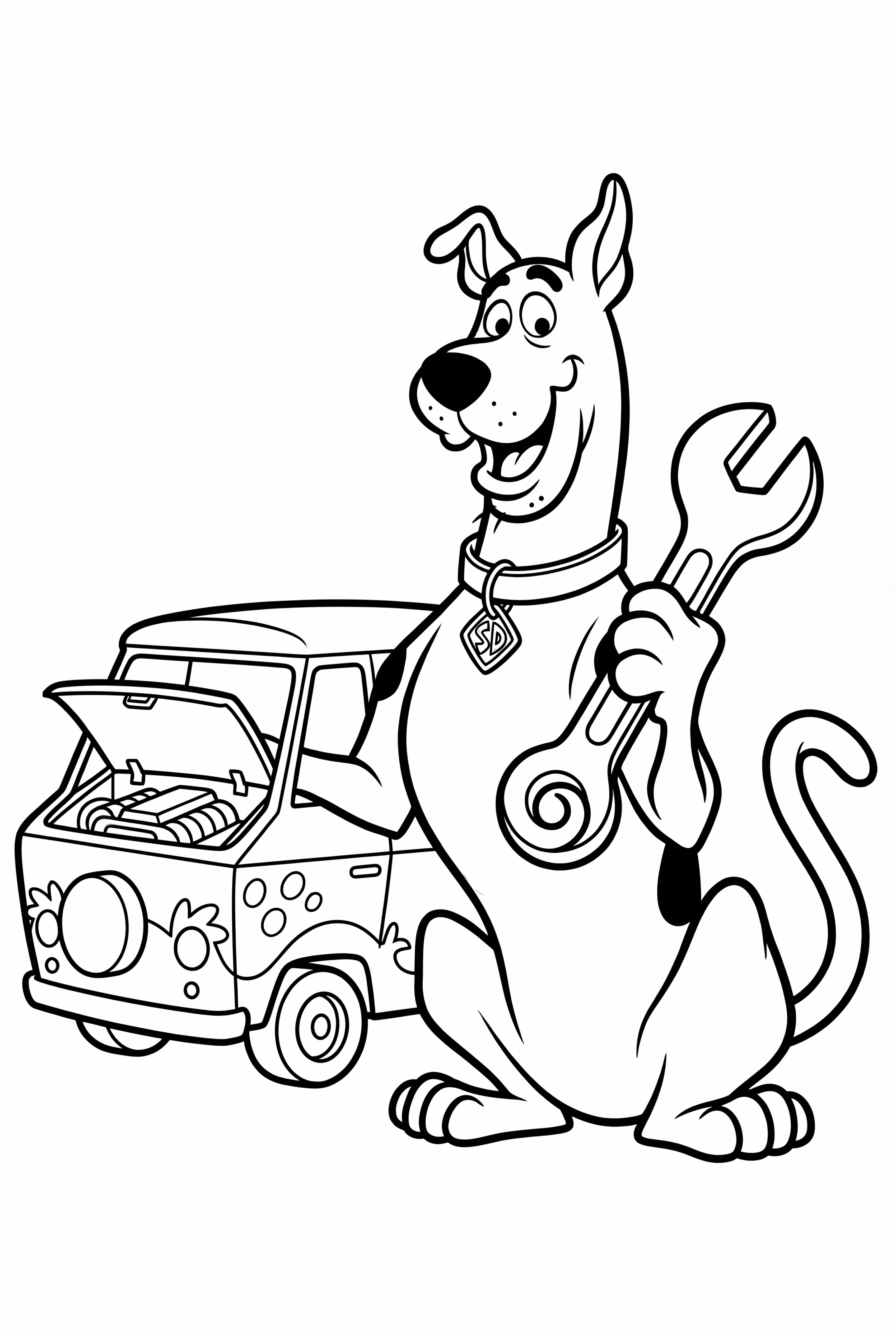 Scooby Doo Repairing The Mystery Machine Engine