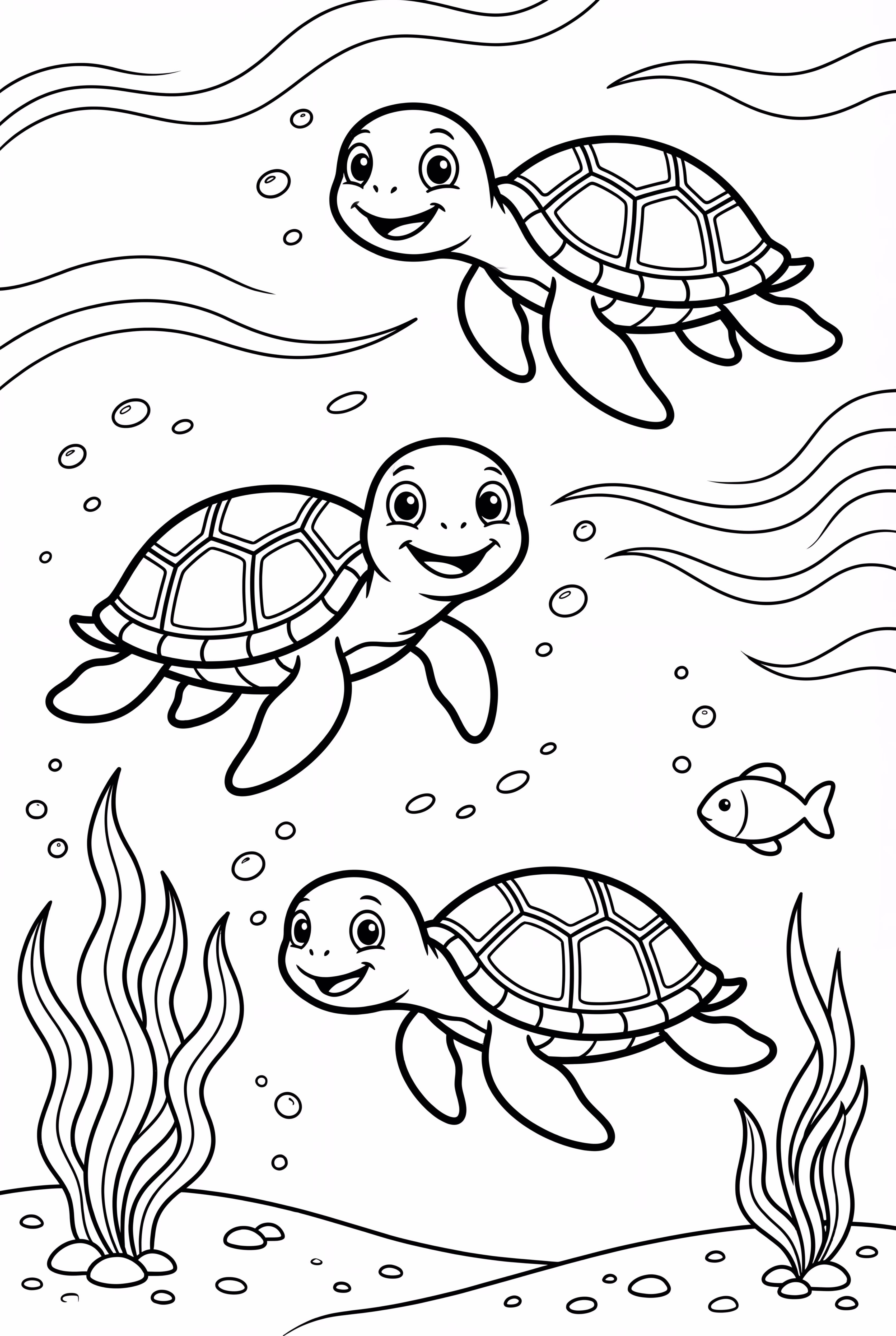 Sea Turtles Swimming in the Ocean