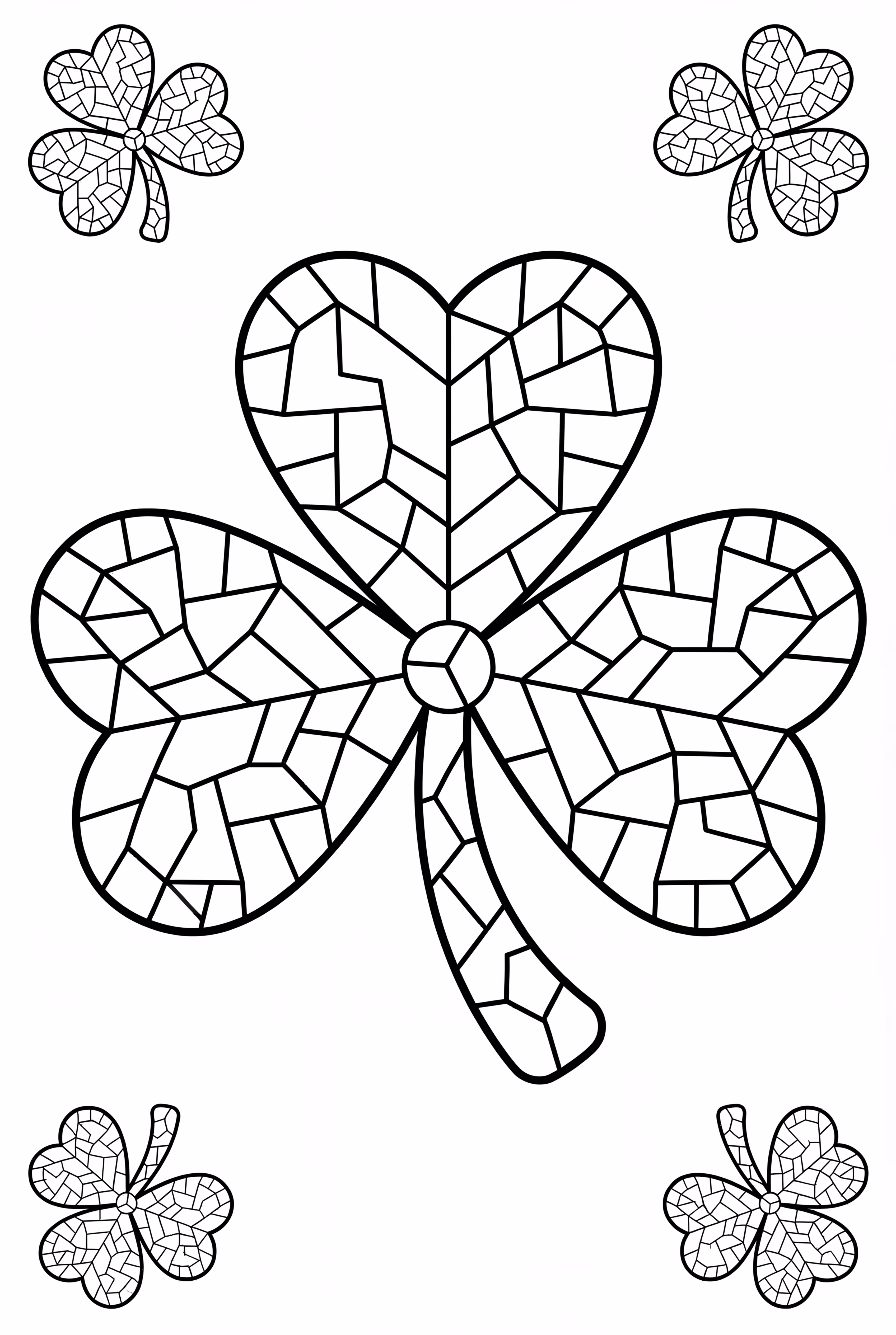 Shamrock Mosaic With Geometric Shapes