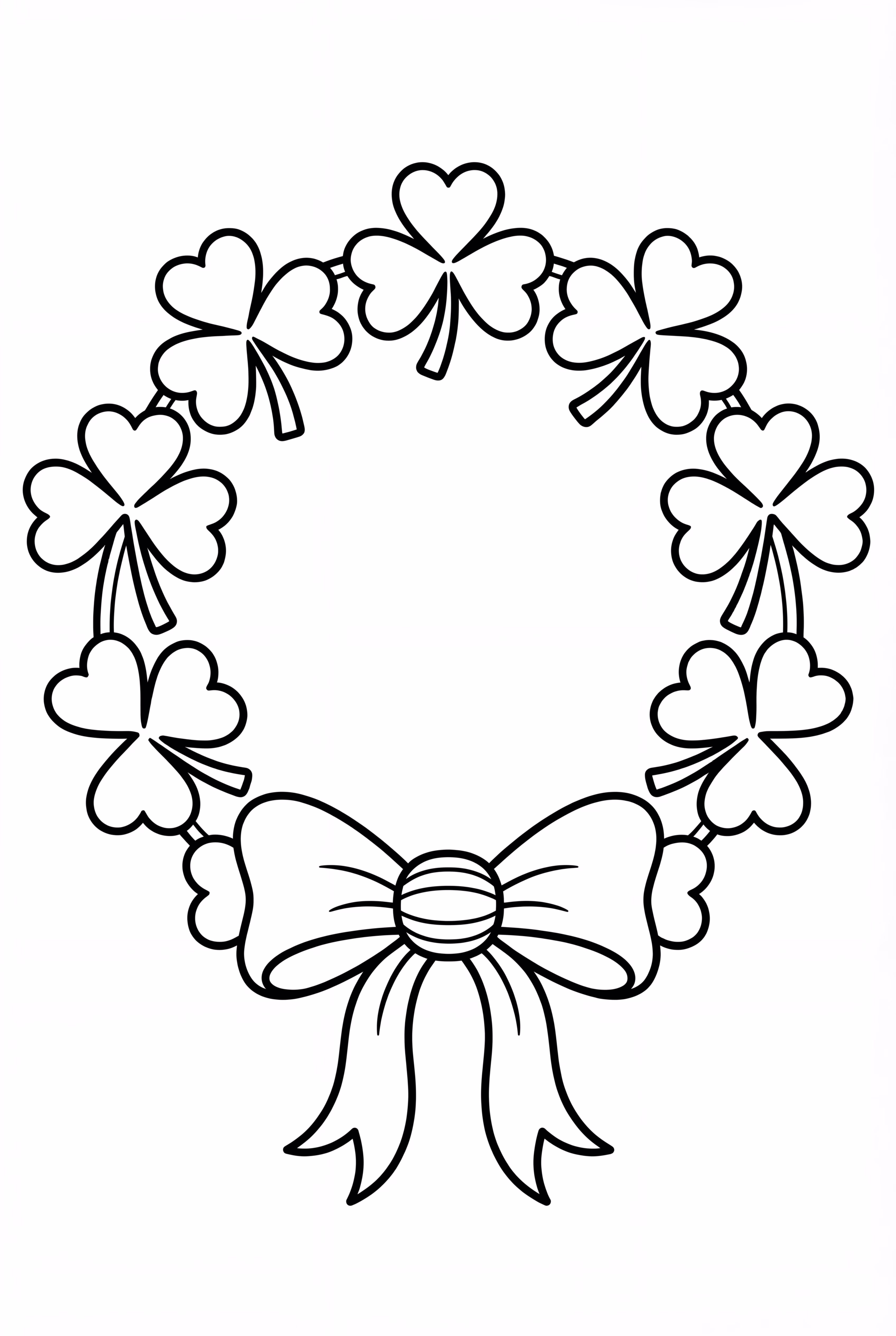Shamrock Wreath With Ribbon Bow