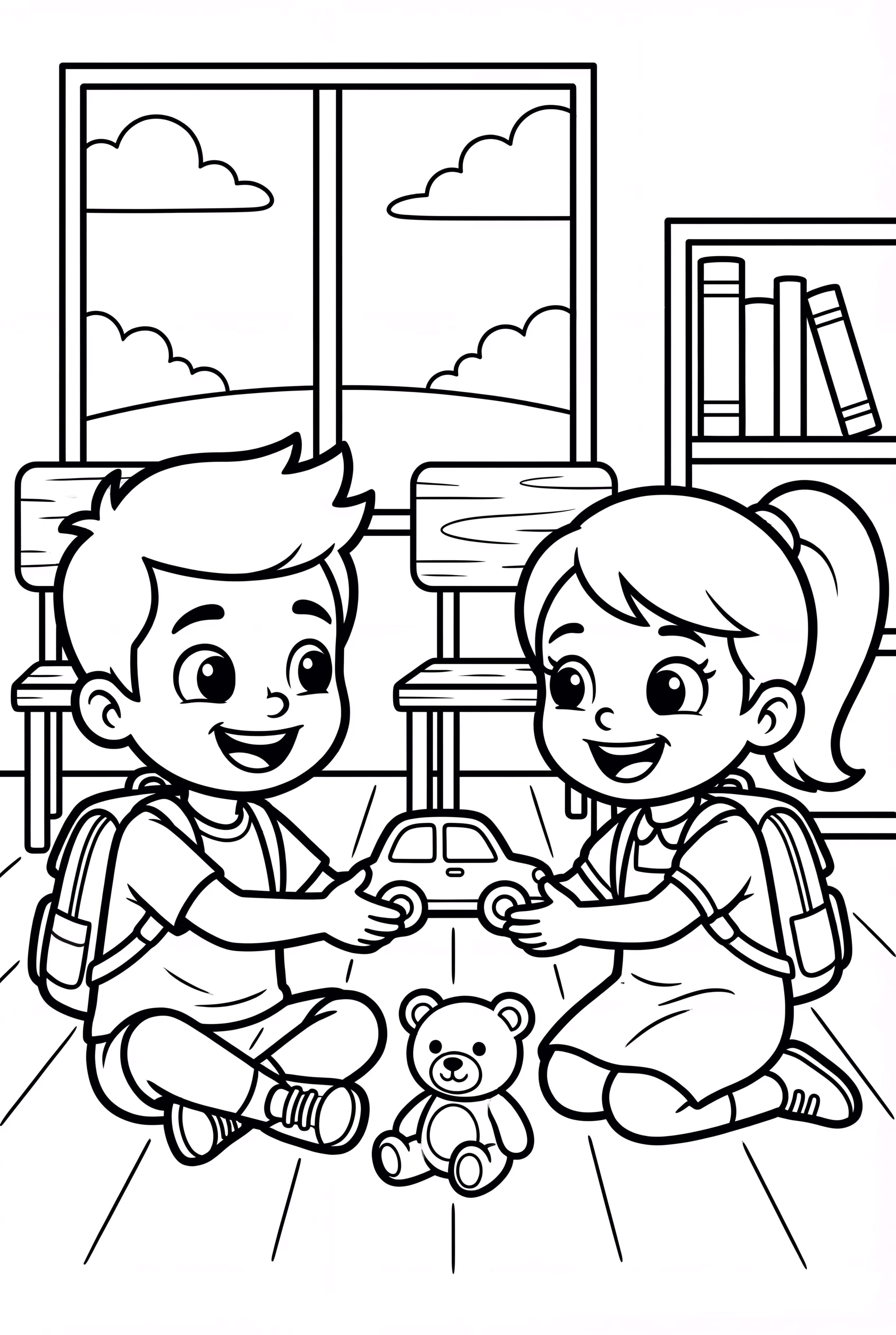 Sharing Toys On The First Day Of School