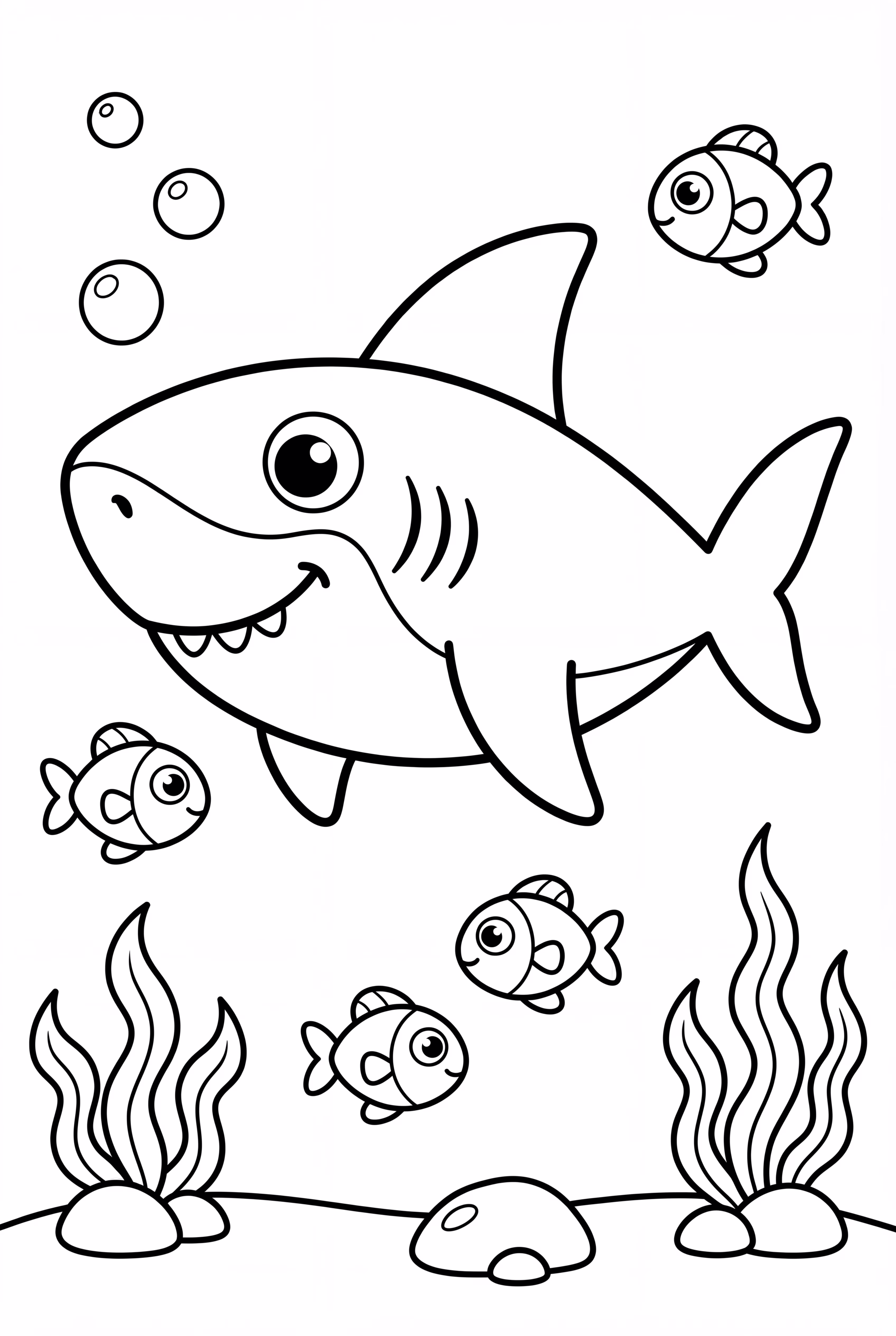 Shark And Small Fish Under The Sea