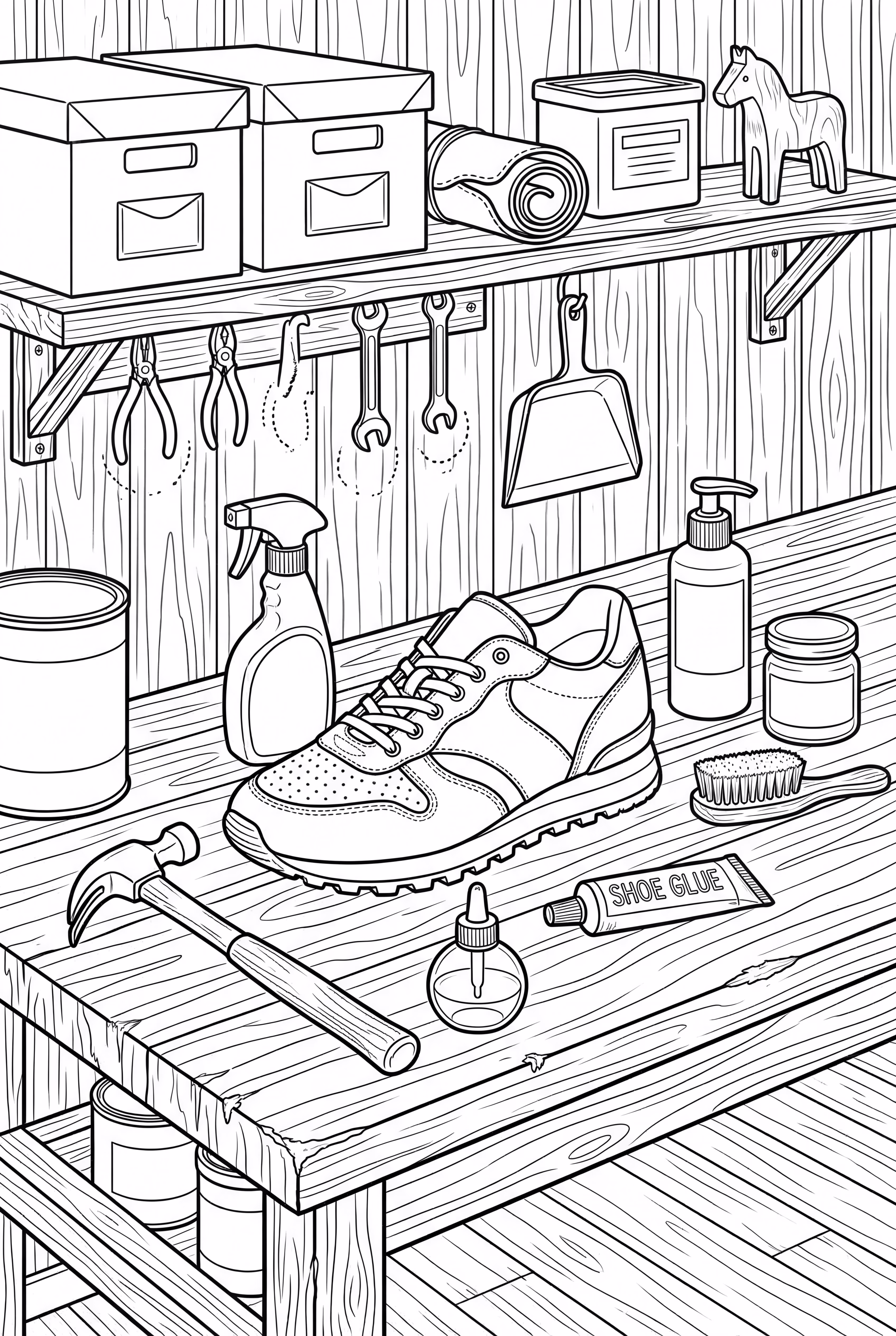 Shoe Repair in a Workshop