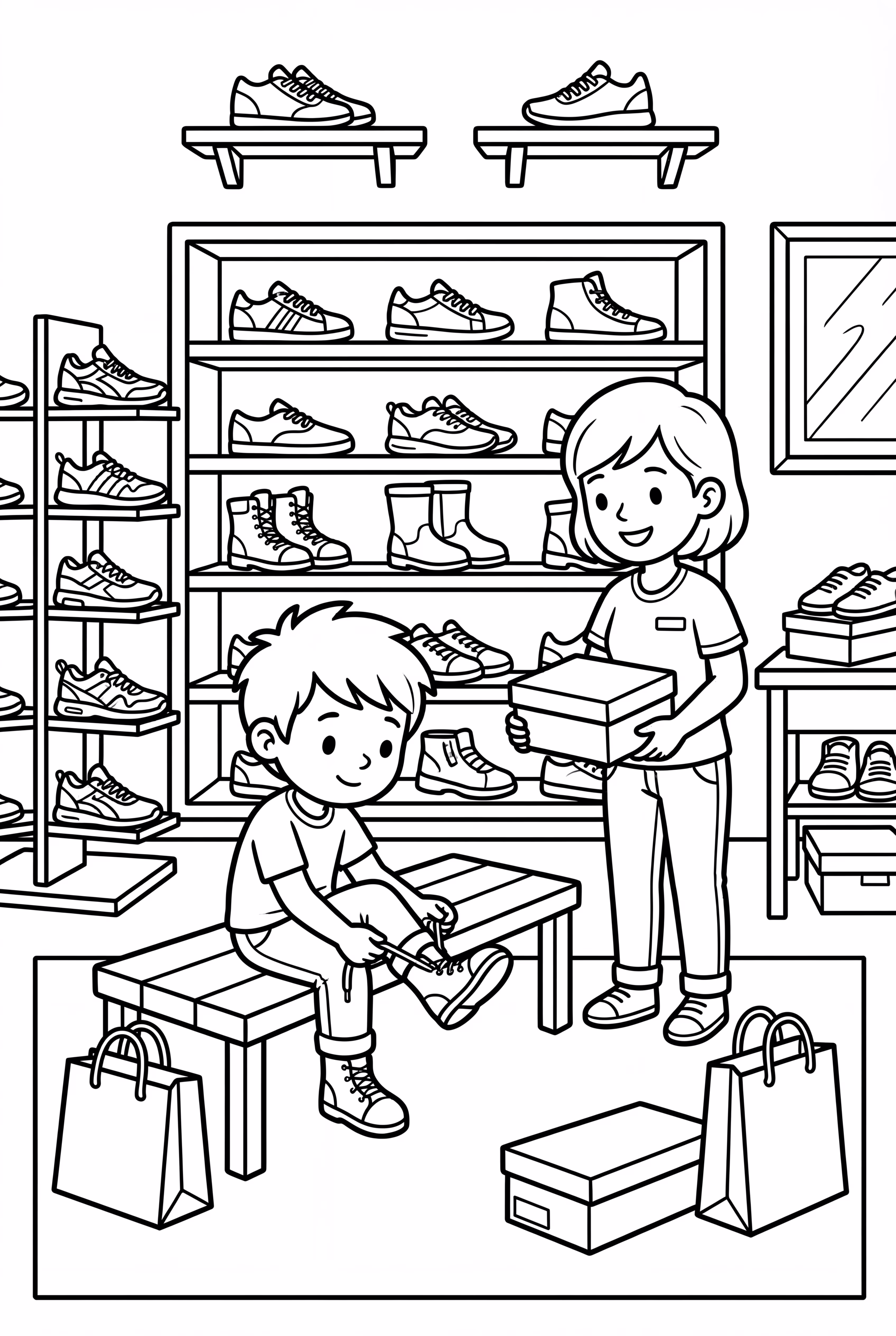 Shoe Shopping in a Store