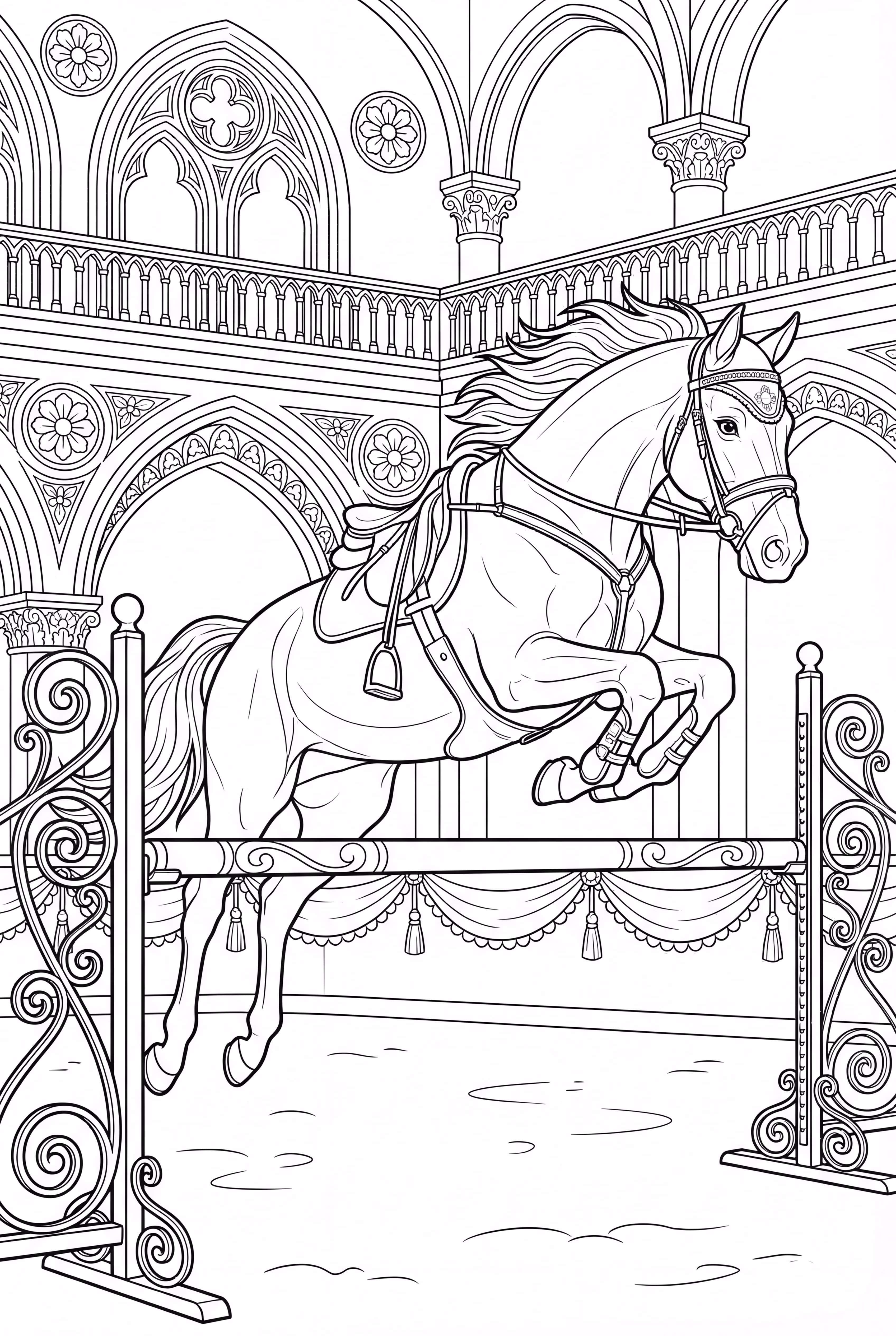 赛马表演中的马匹