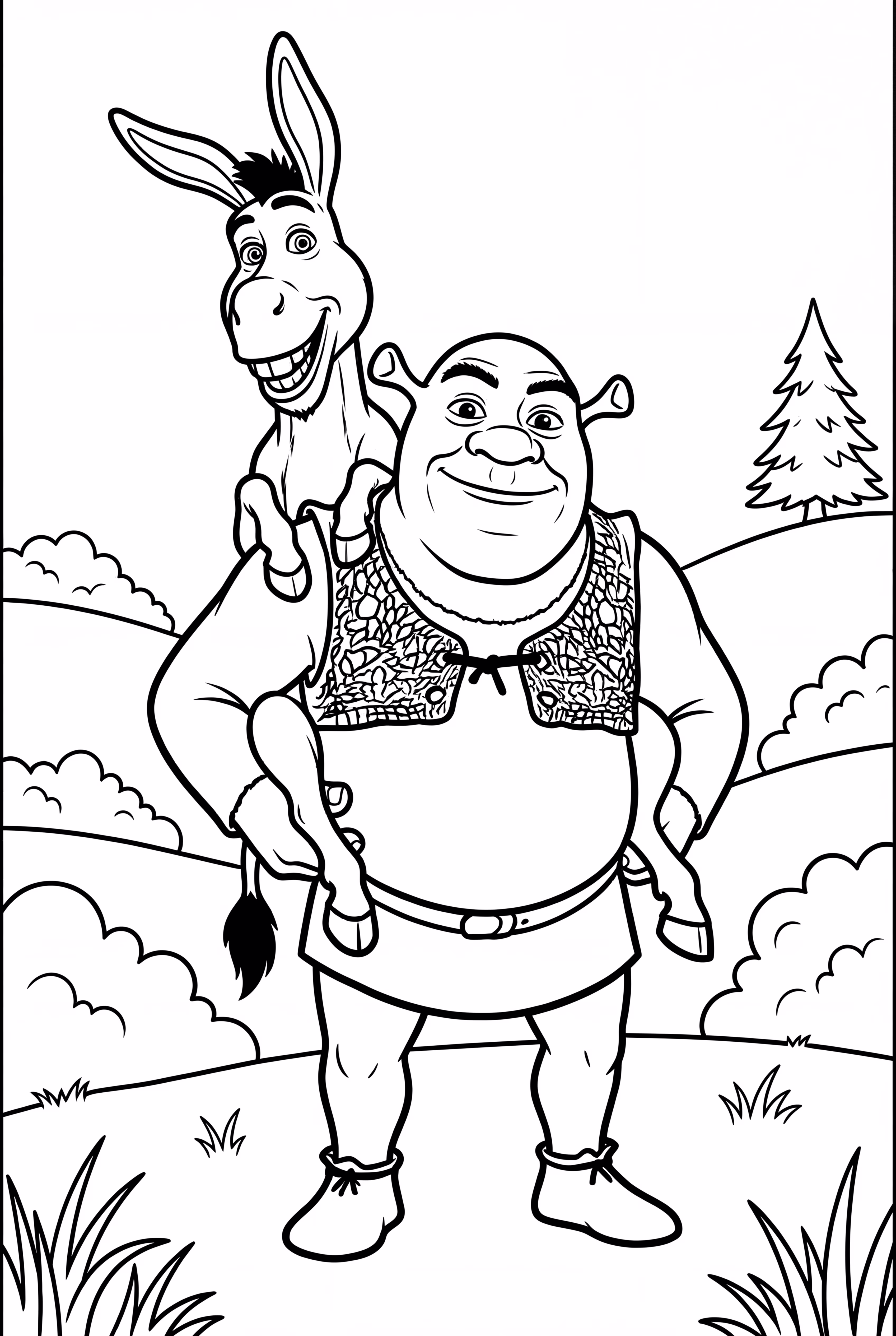 Shrek Giving Donkey A Piggyback Ride