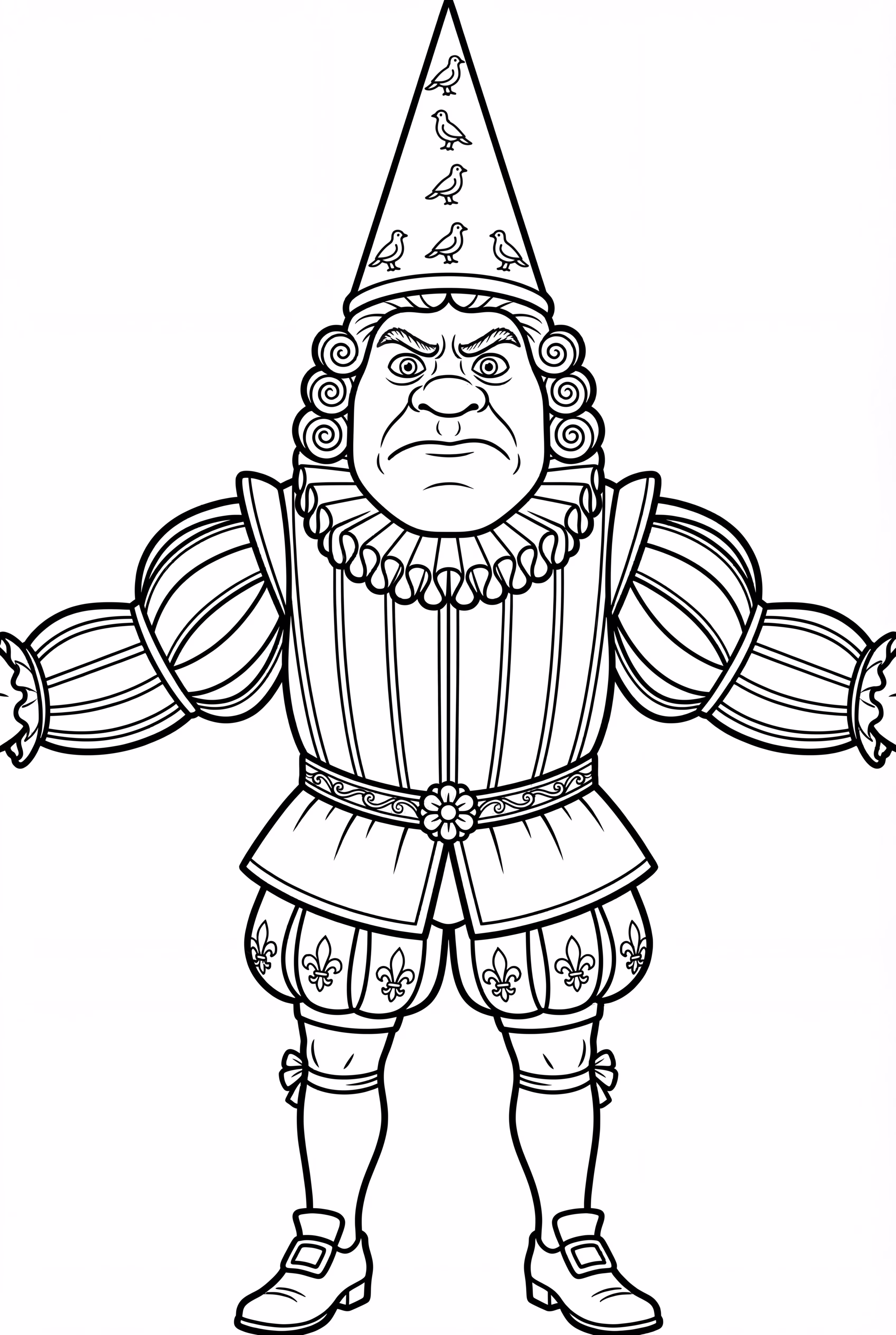 Shrek est habillé comme un roi