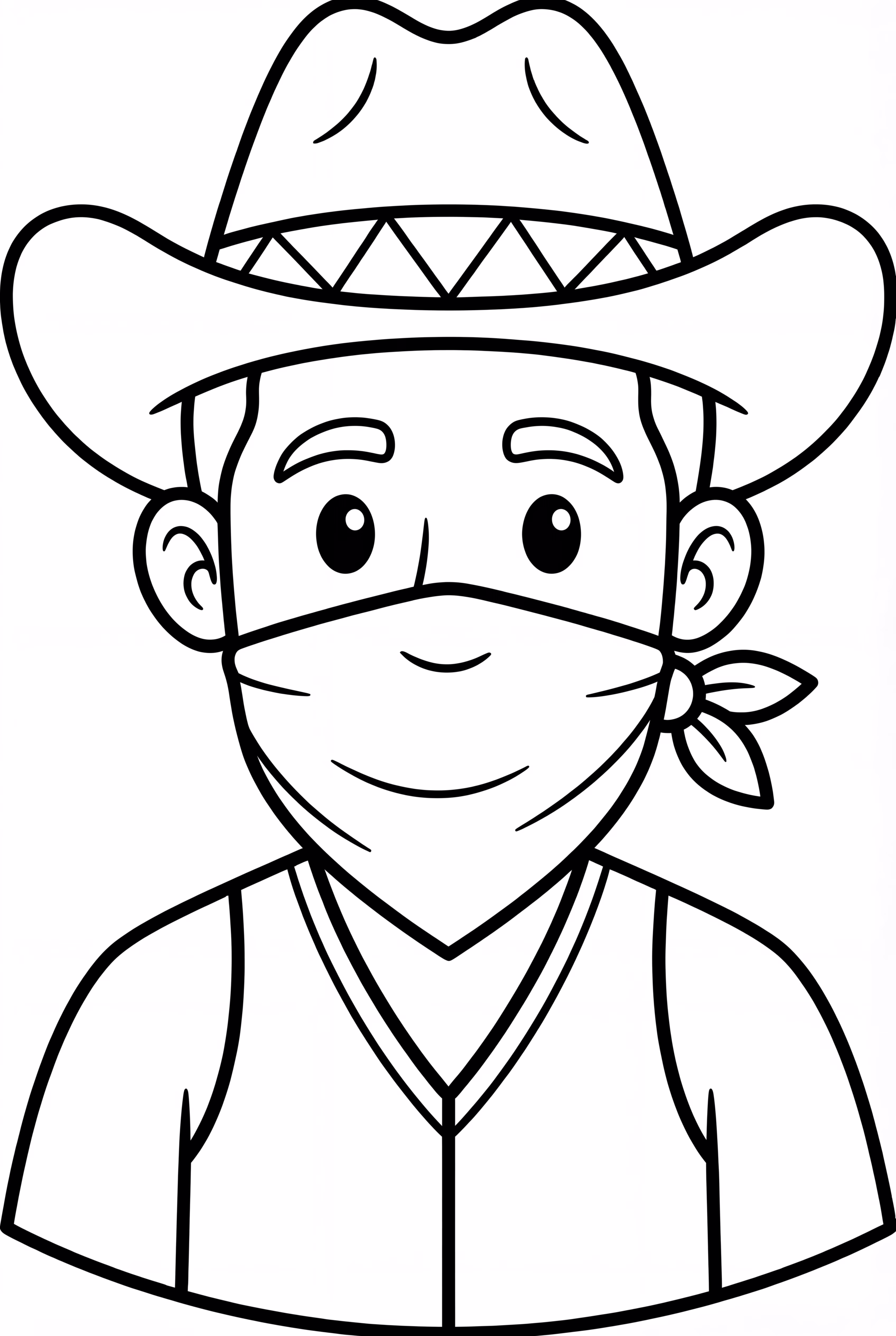 Simple Cowboy Face With Bandana Mask