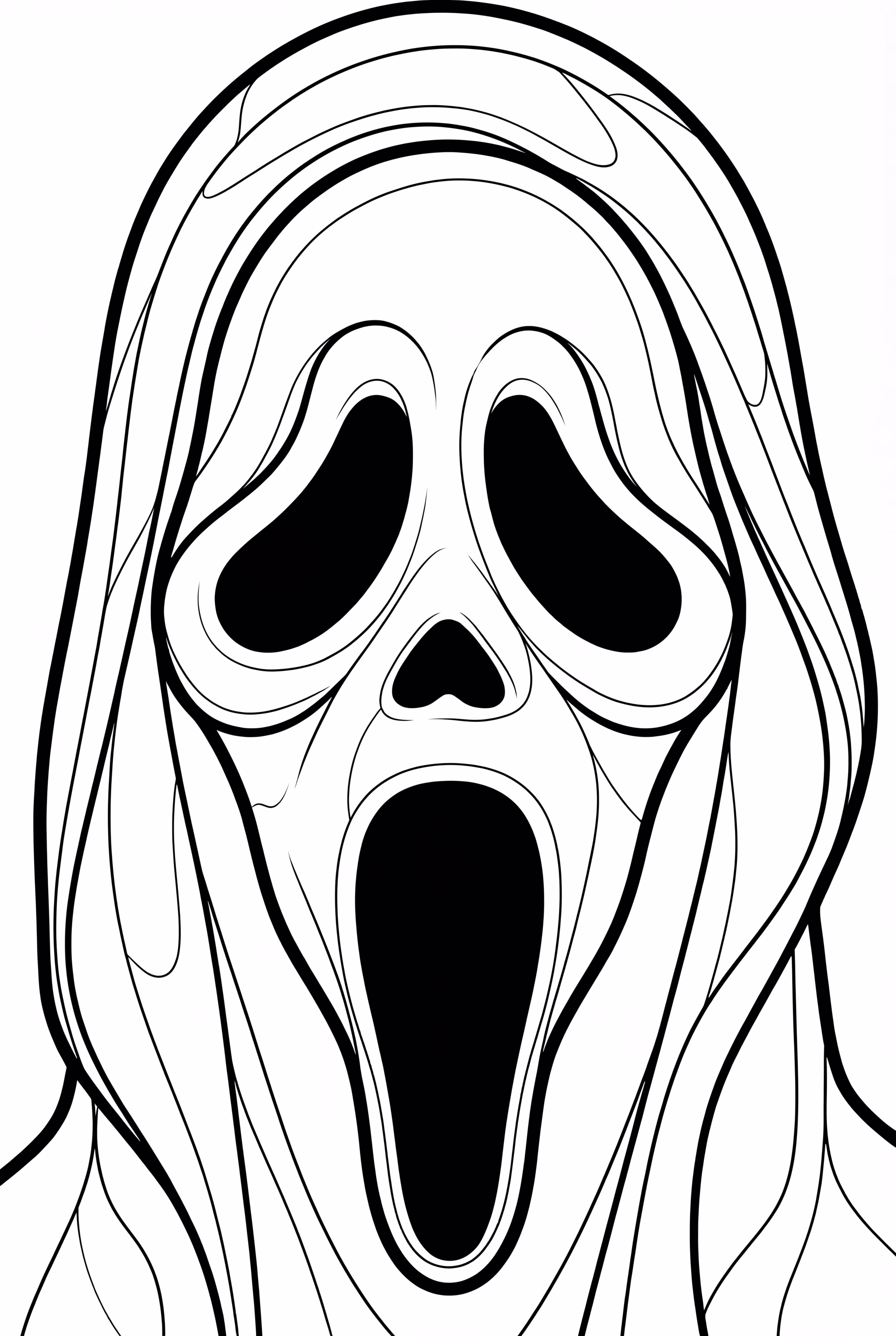 Máscara Simple de Ghostface de Cerca