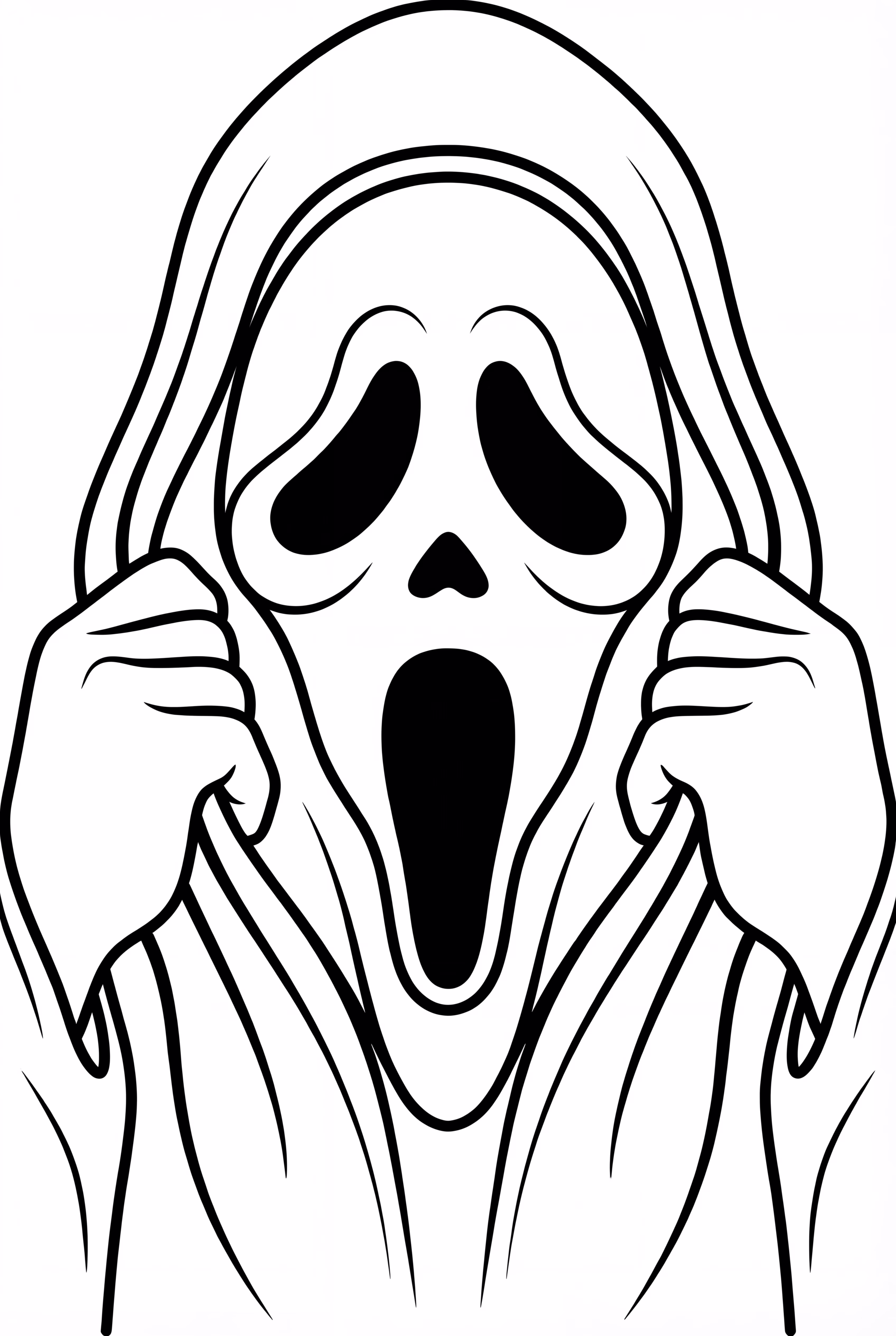 Simple Ghostface Outline For Practice