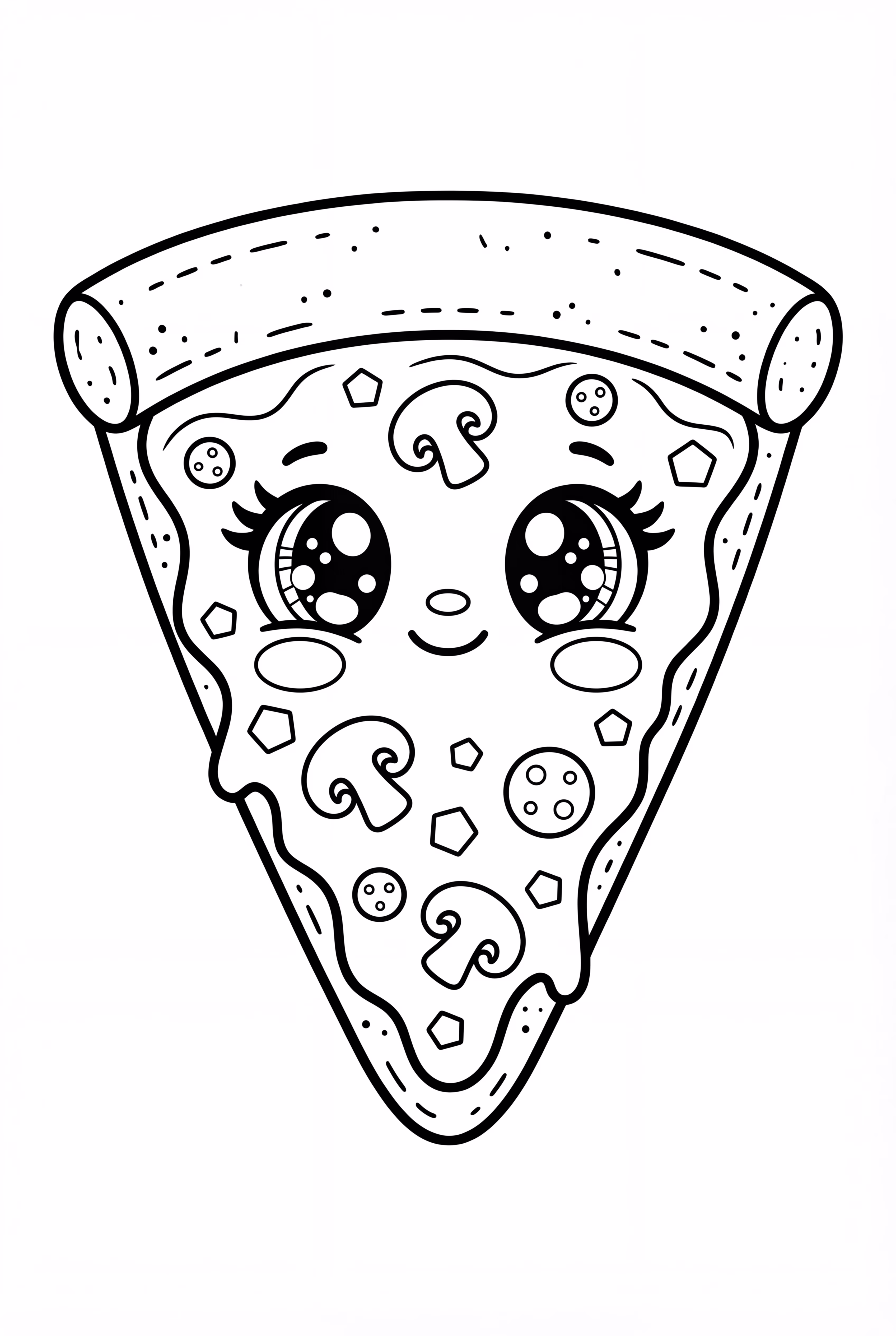 Simple Kawaii Pizza Face