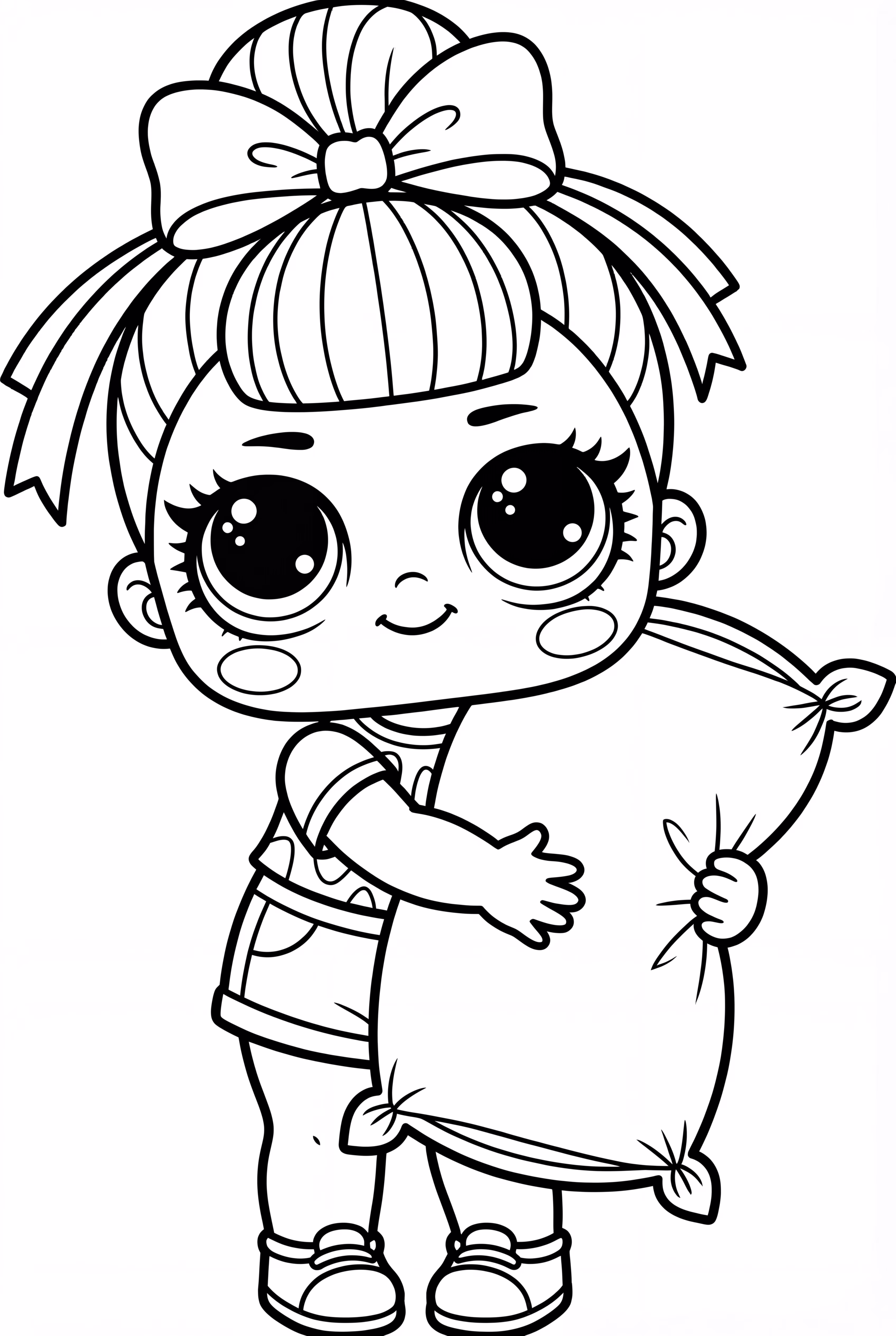 Poupée Lol simple tenant un oreiller