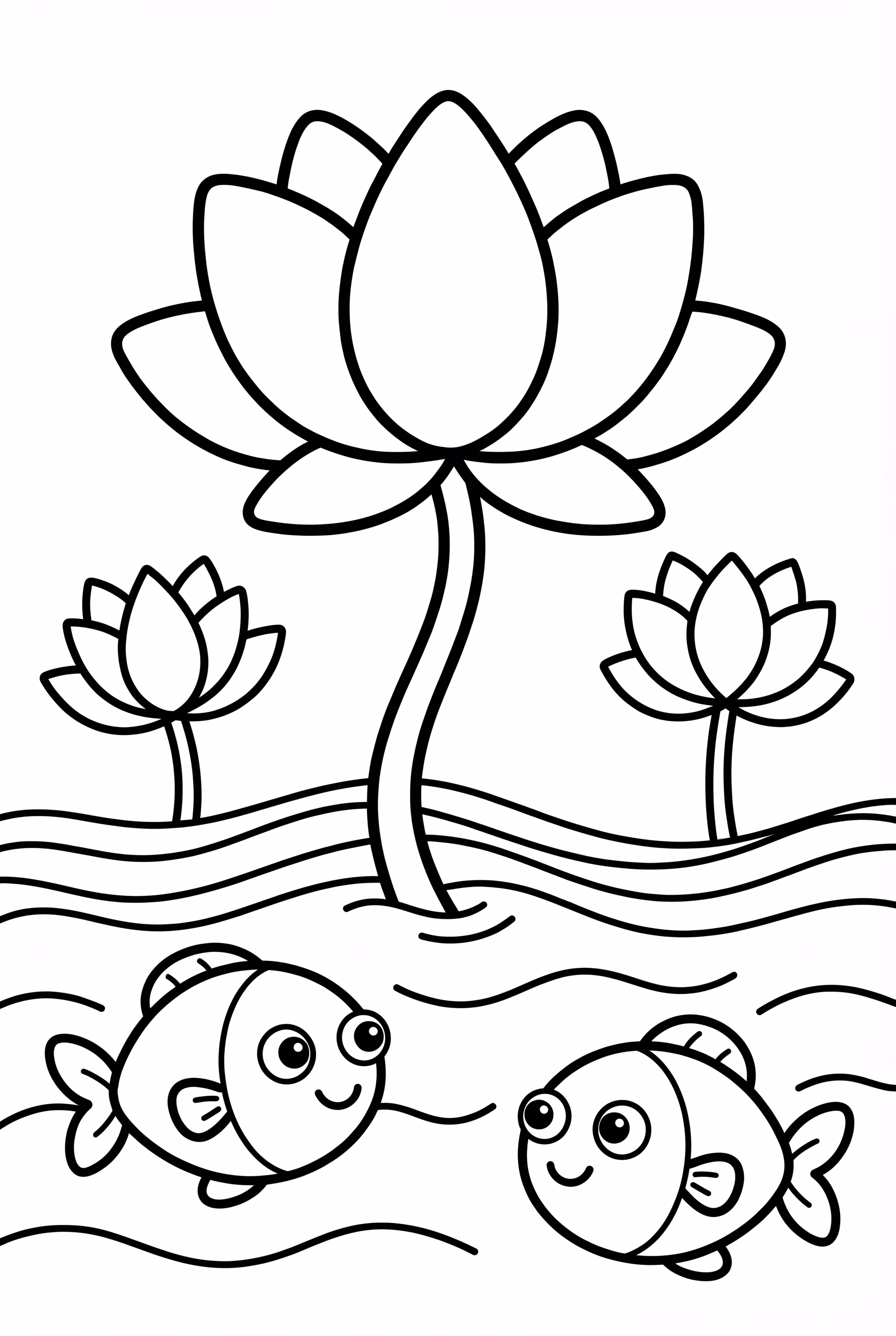 Simple Lotus Pond With Fish