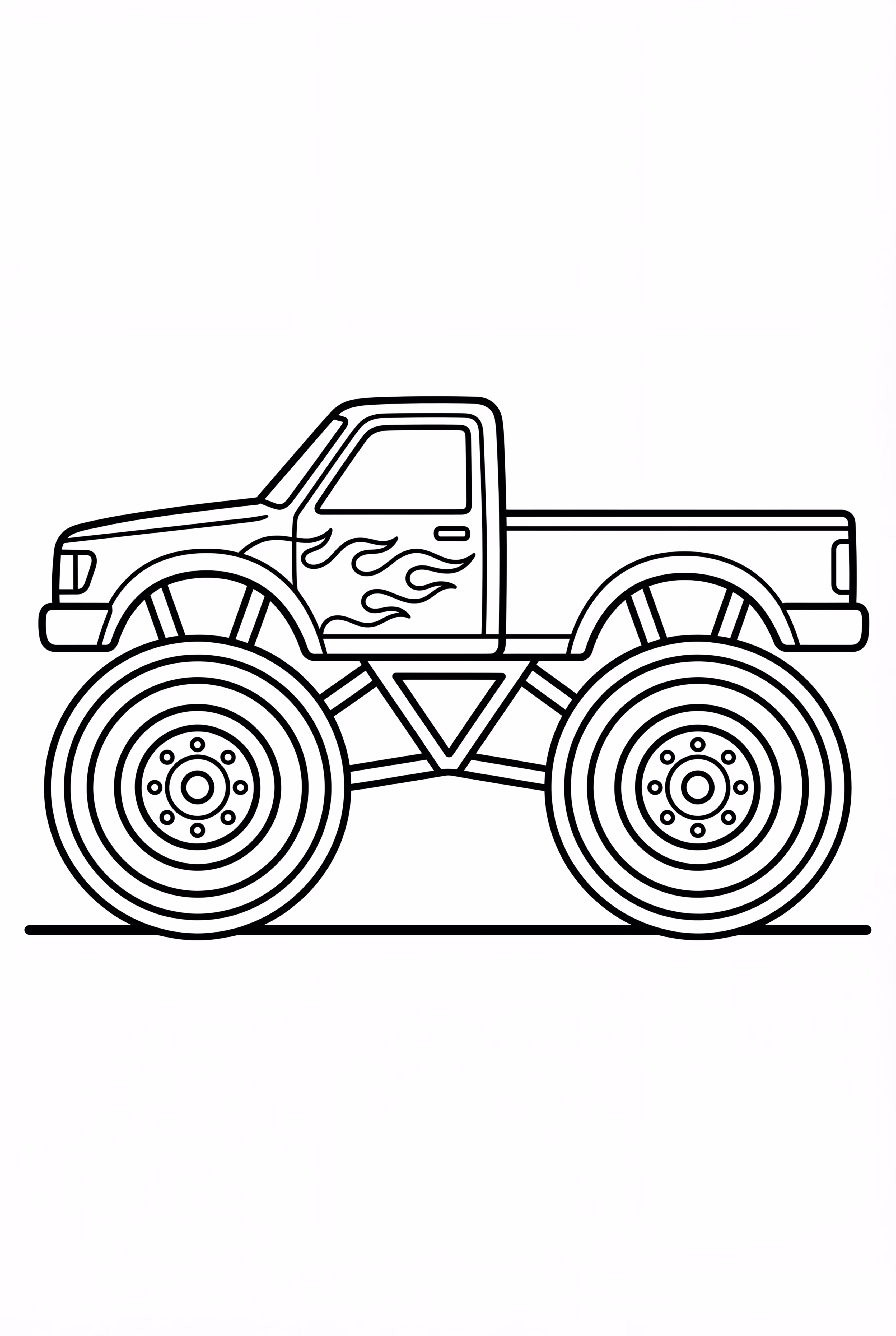 Simple Monster Jam Truck Outline