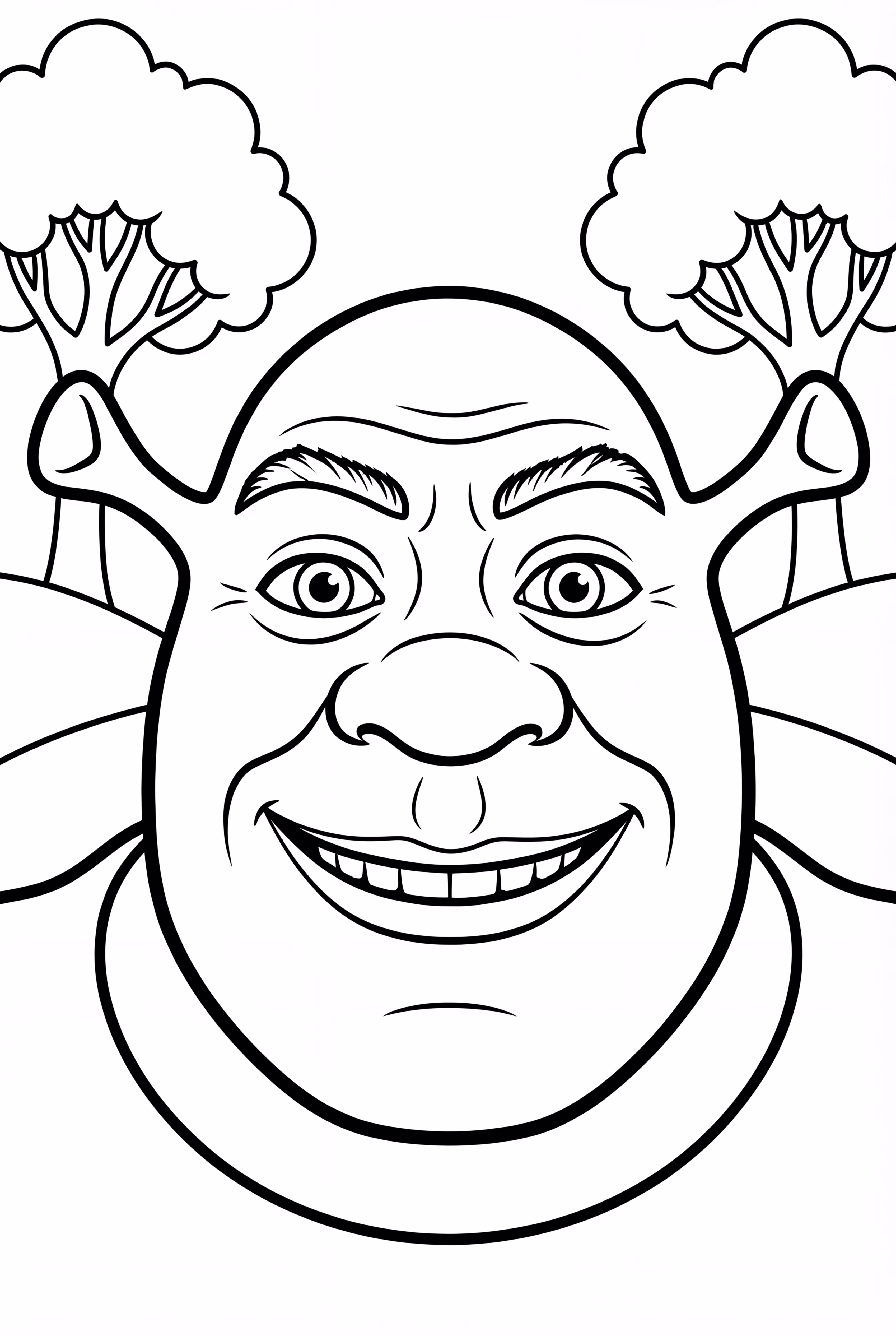 Simple Portrait Of Shrek Smiling
