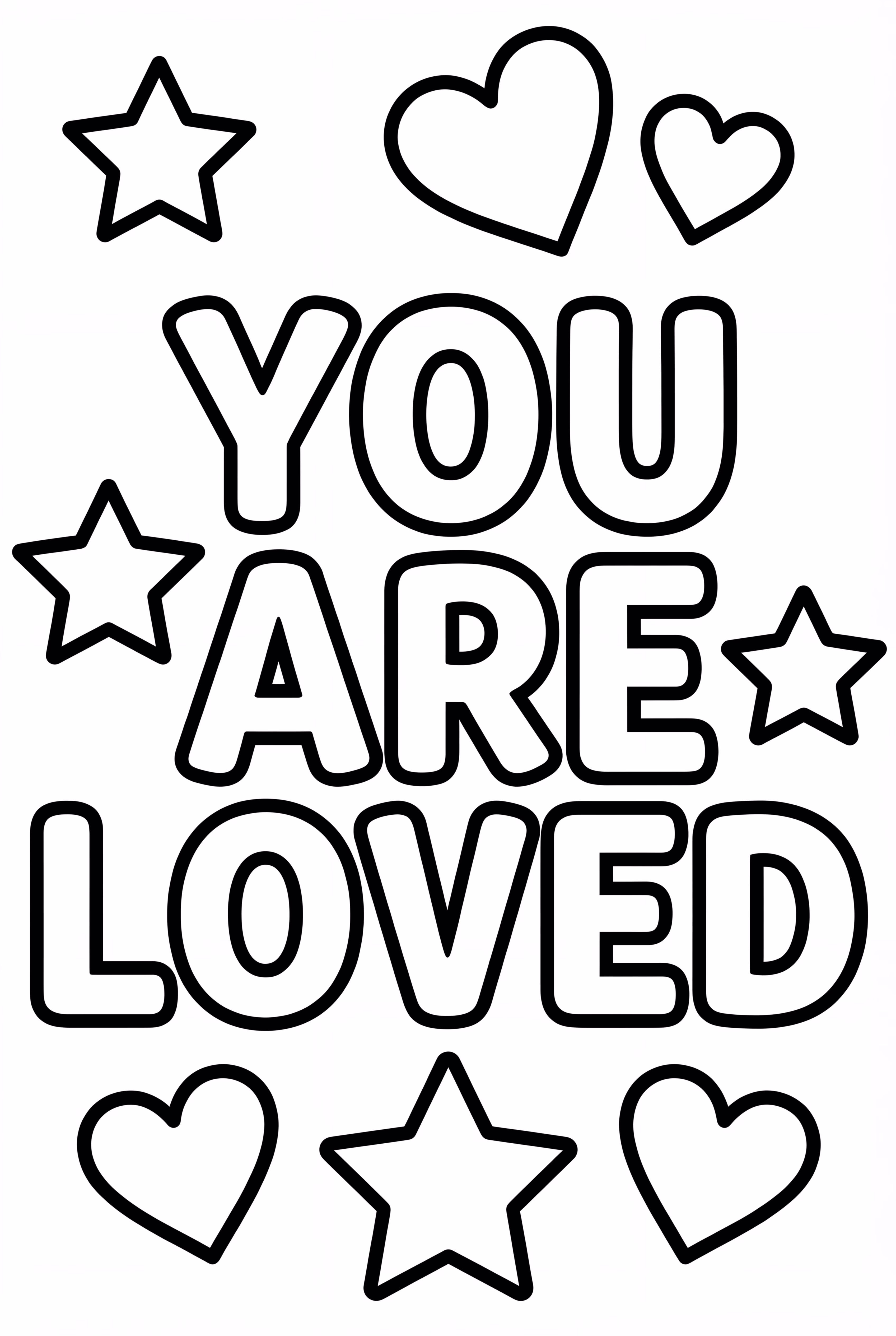 Simple Positive Quote With Stars And Hearts