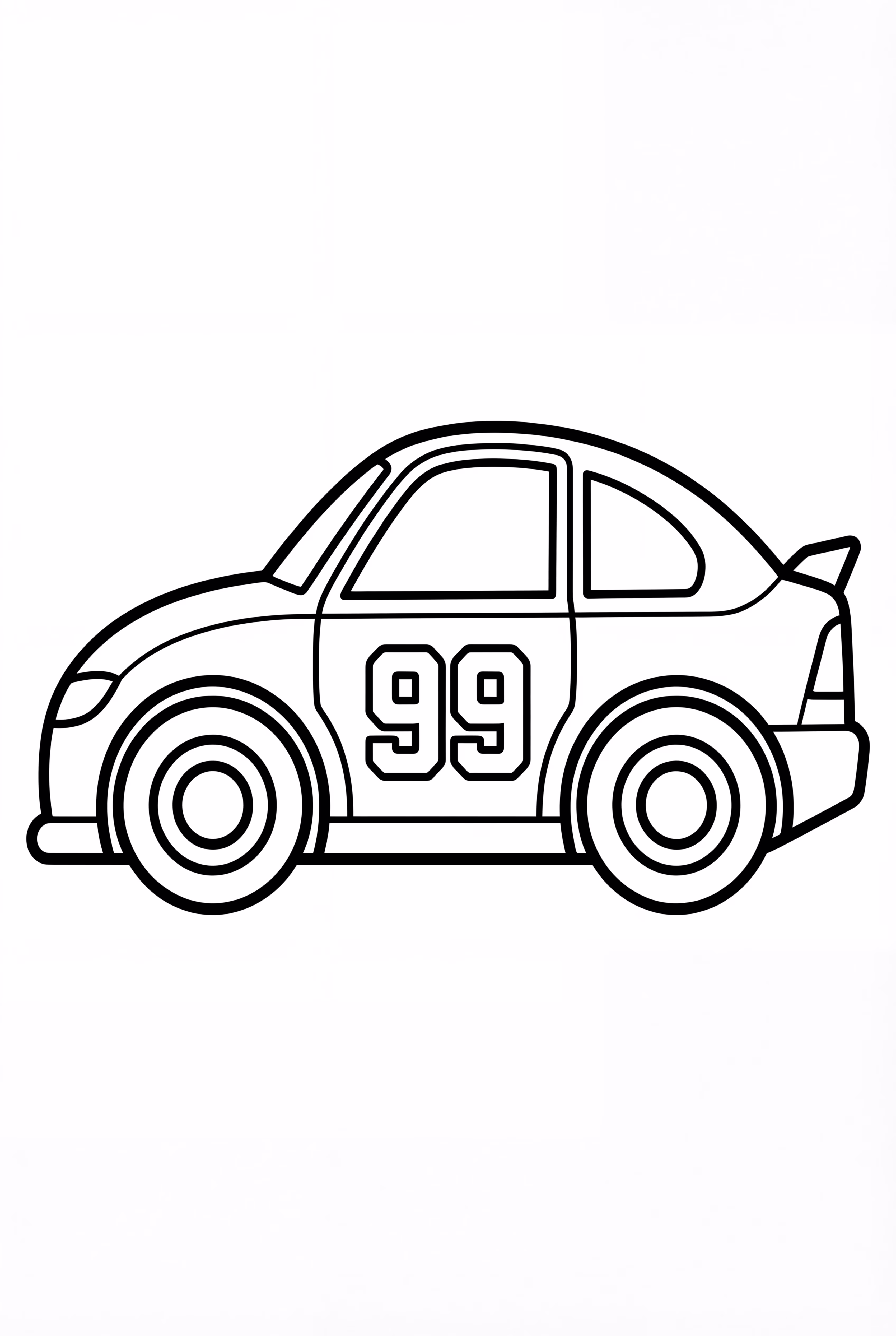 Simple Race Car With Bold Numbers