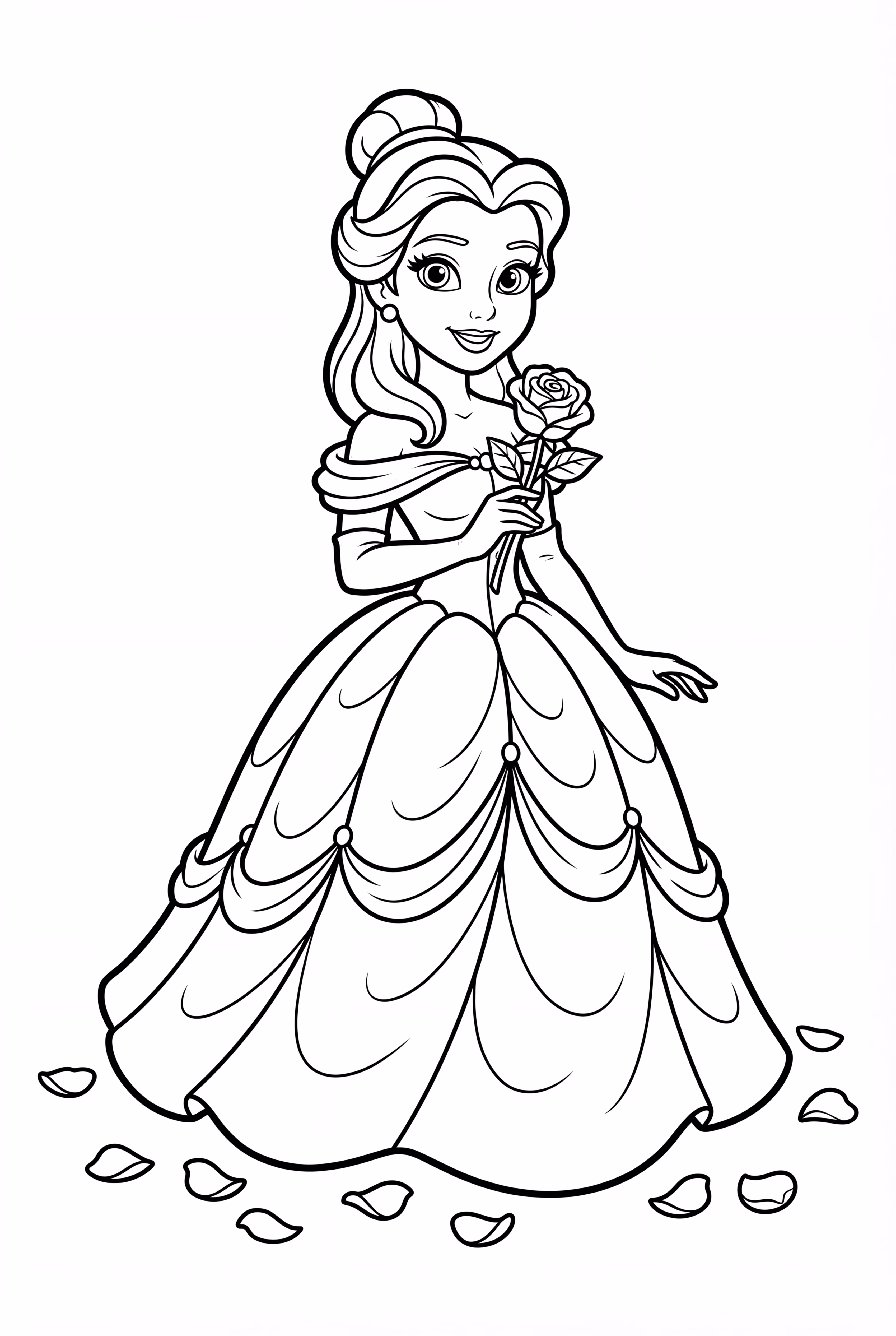 Bela Simples Sorridente com uma Rosa