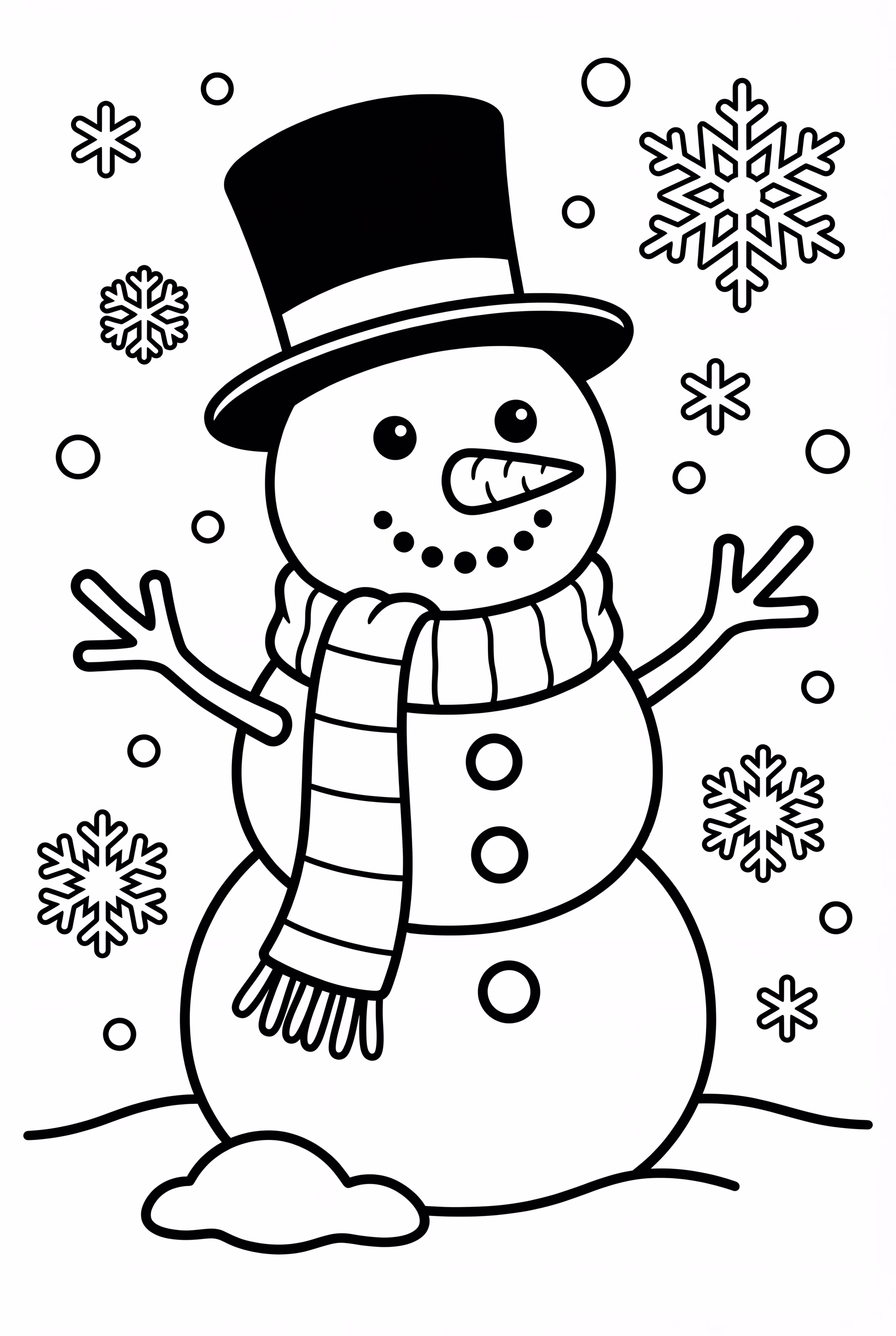 Muñeco de Nieve Simple con Bufanda