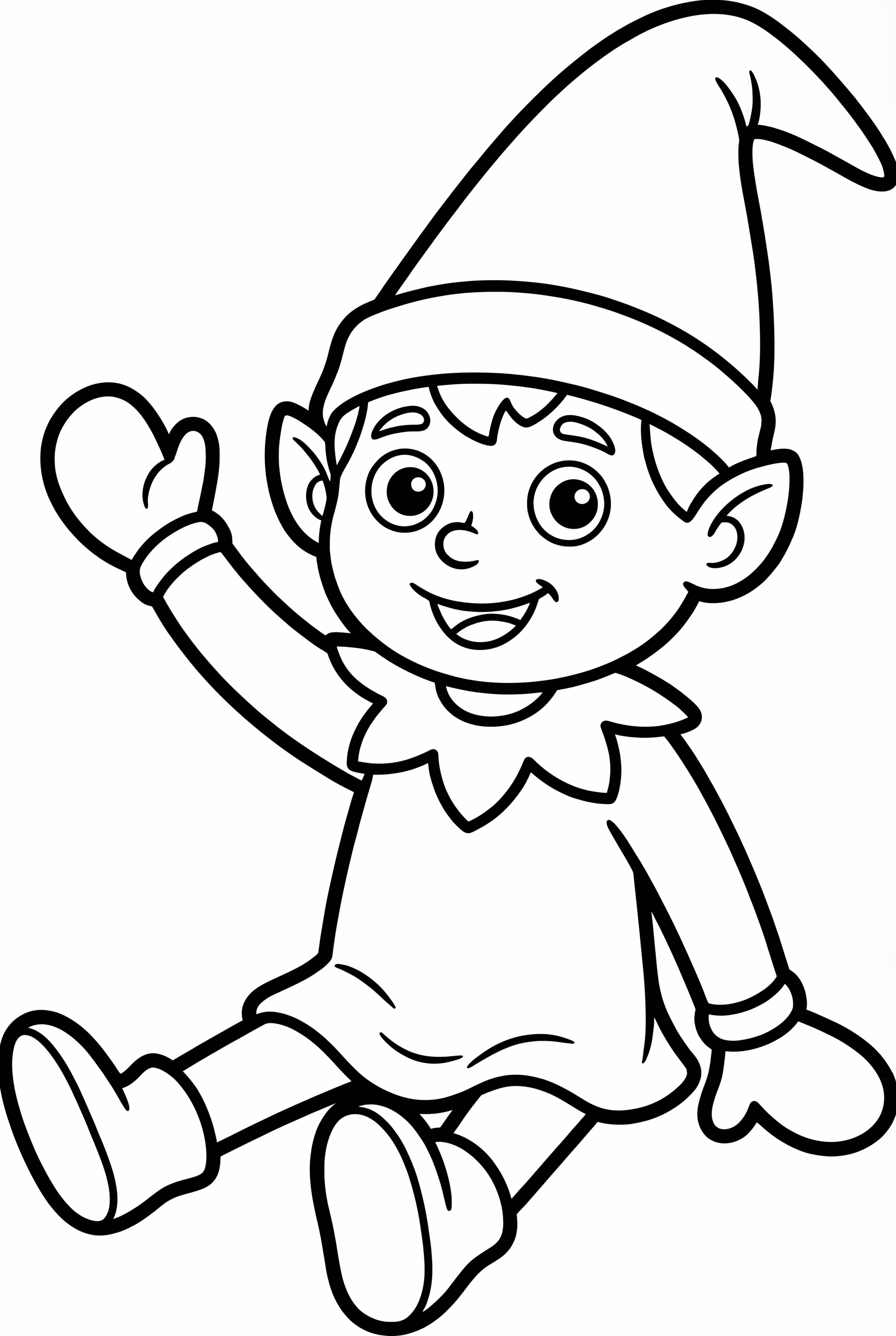 간단한 손 흔드는 선반 위 요정