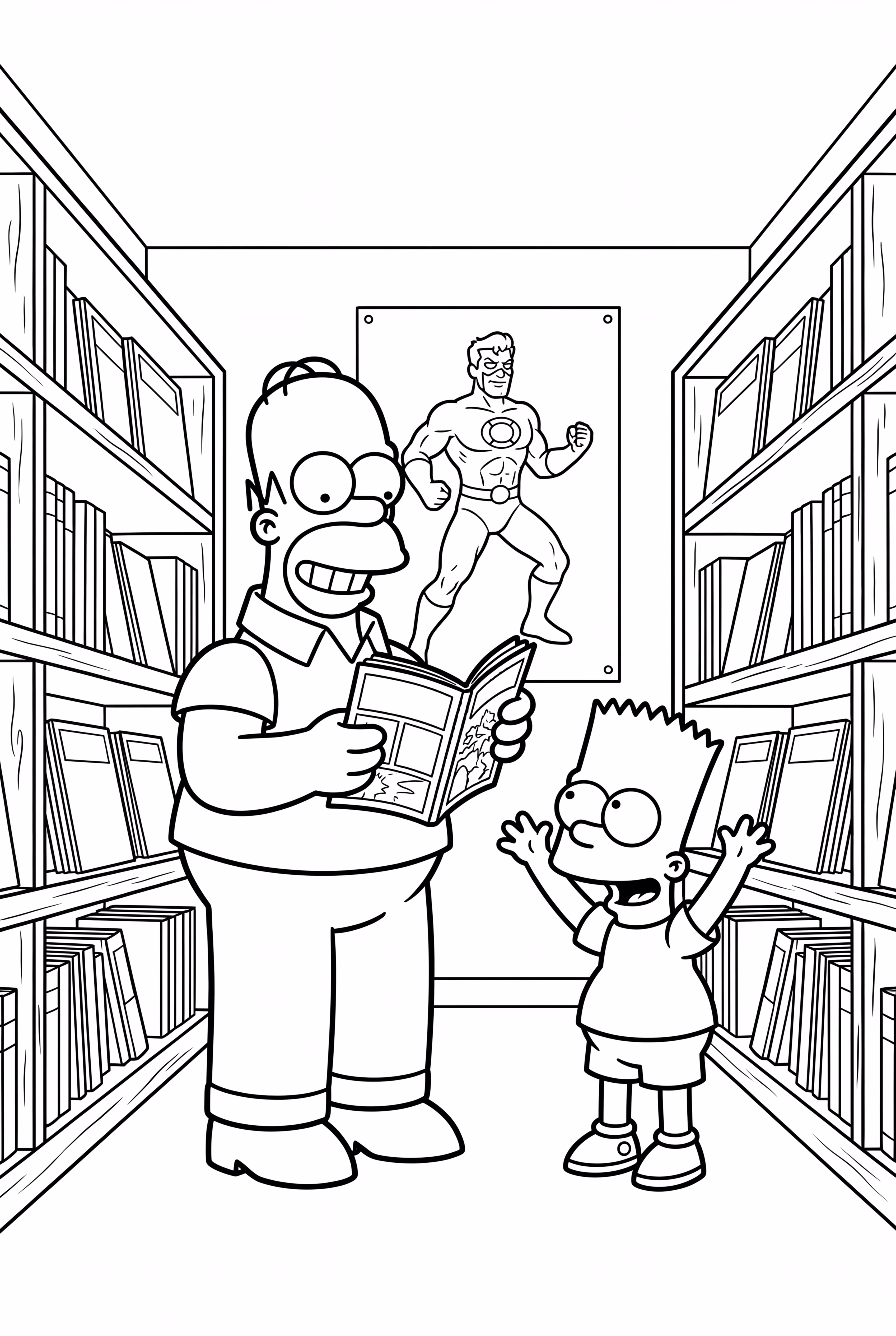 Simpsons Comic Book Store Gathering