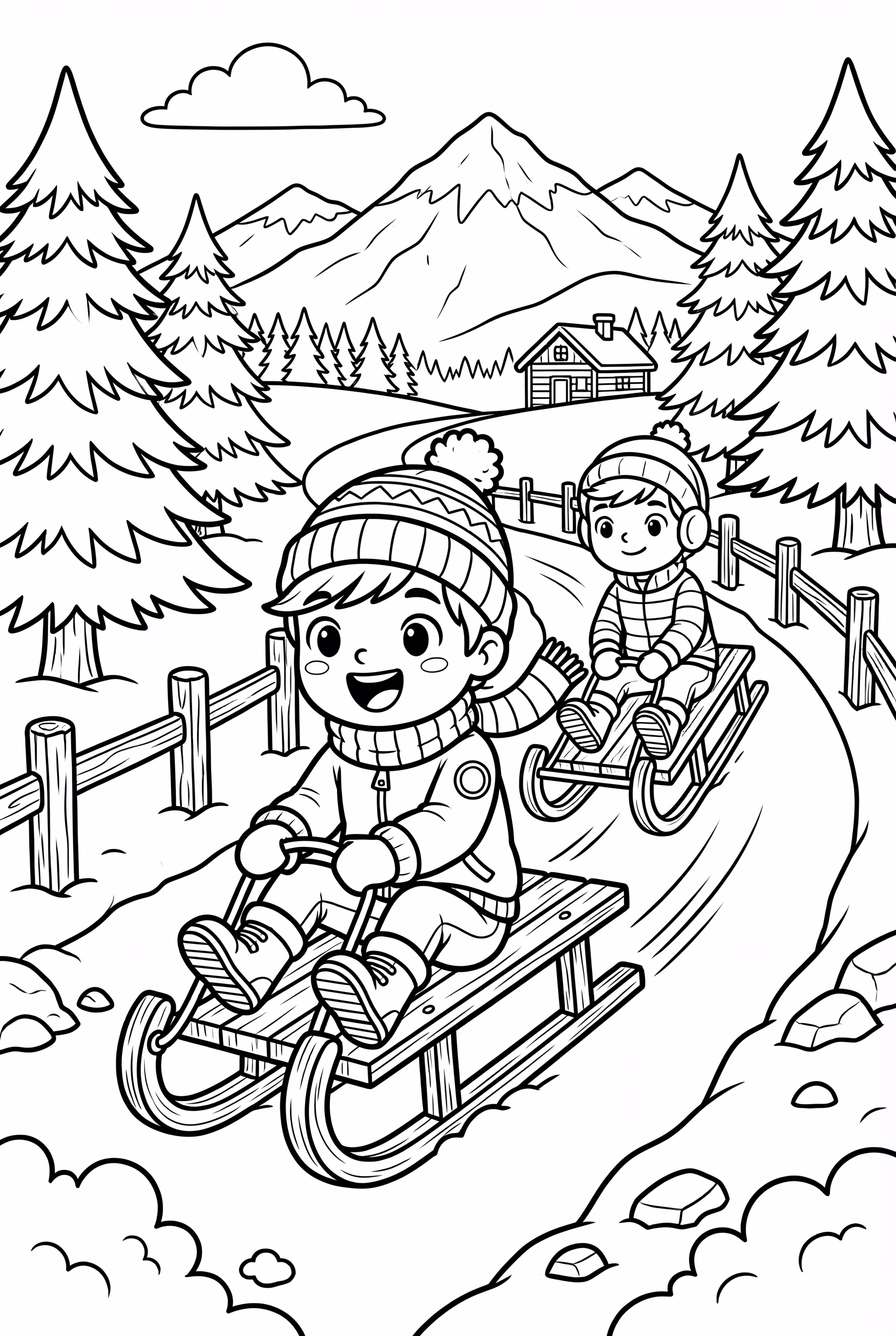 Simpsons Snow Day Sled Race