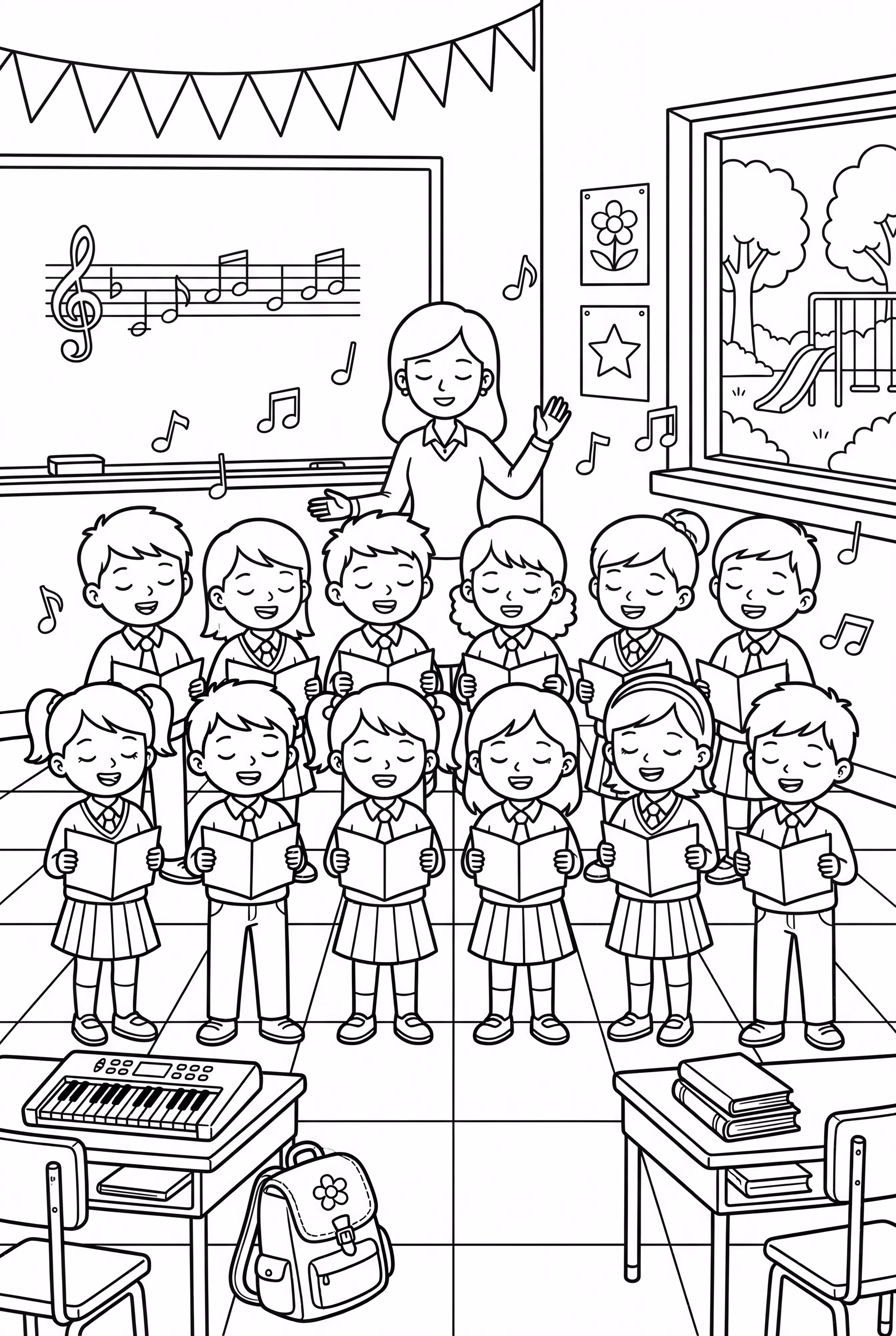 Singing A Song On The First Day Of School