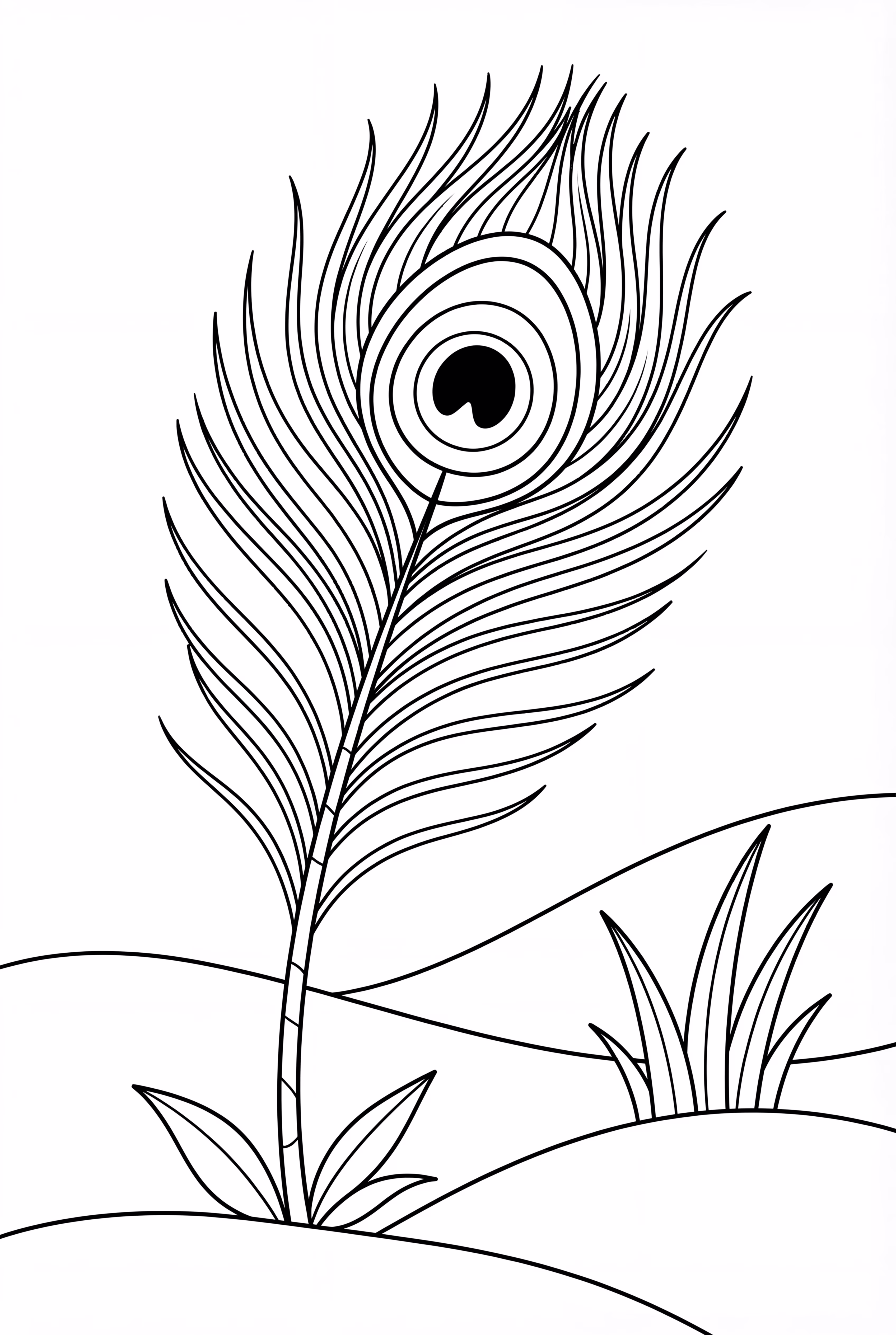 single peacock feather