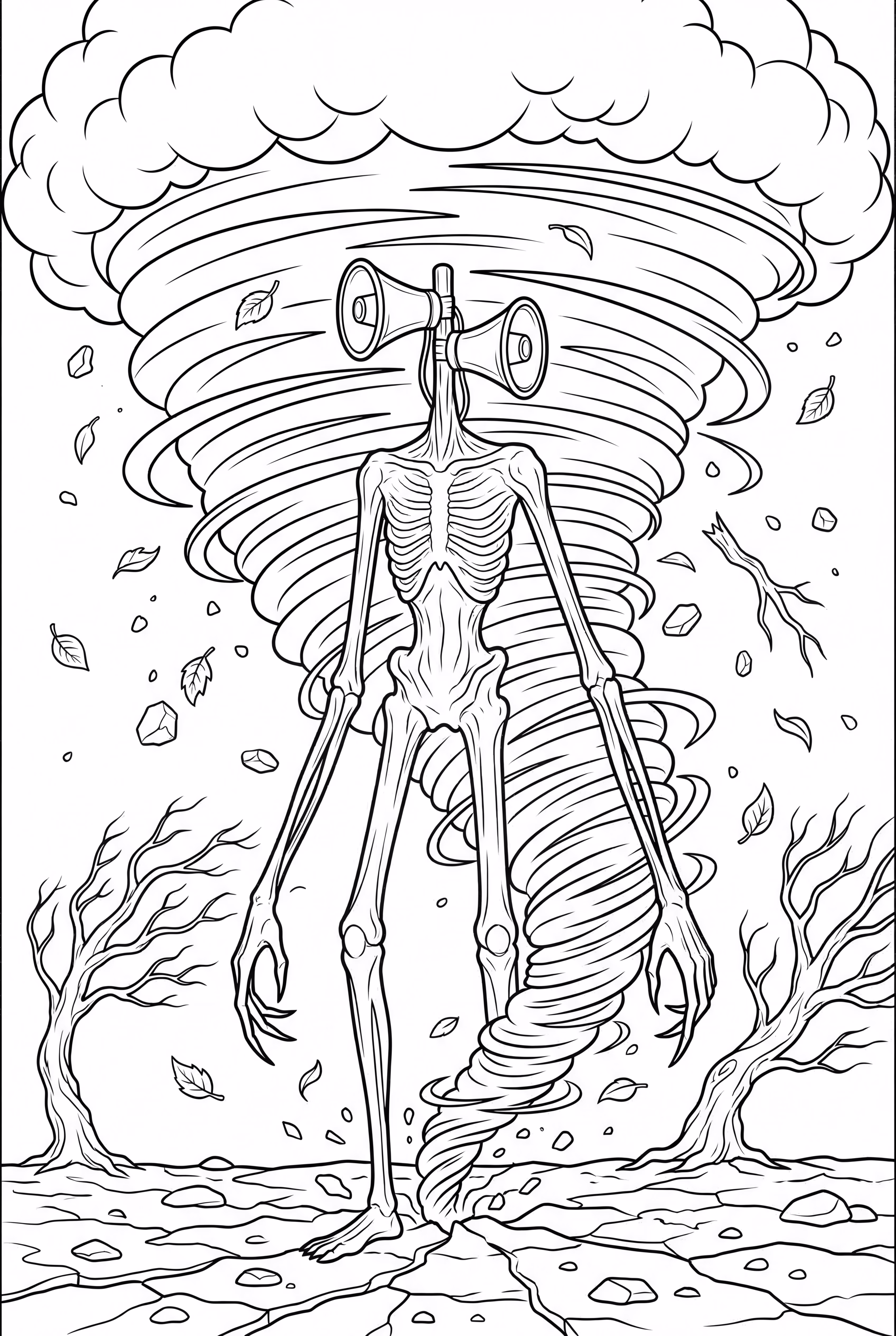 Siren Head At The Center Of A Tornado