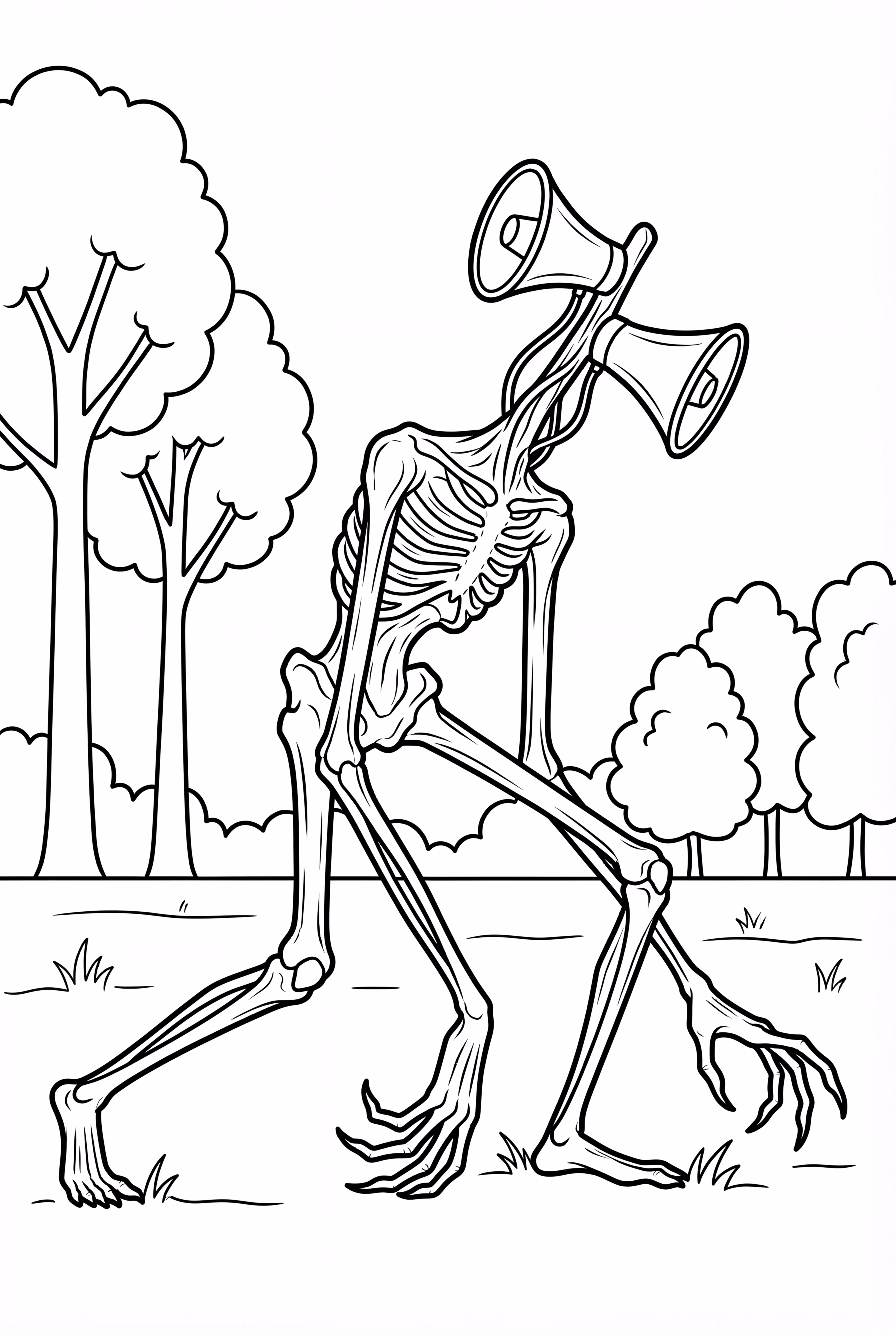 Siren Head Bending Down To Look