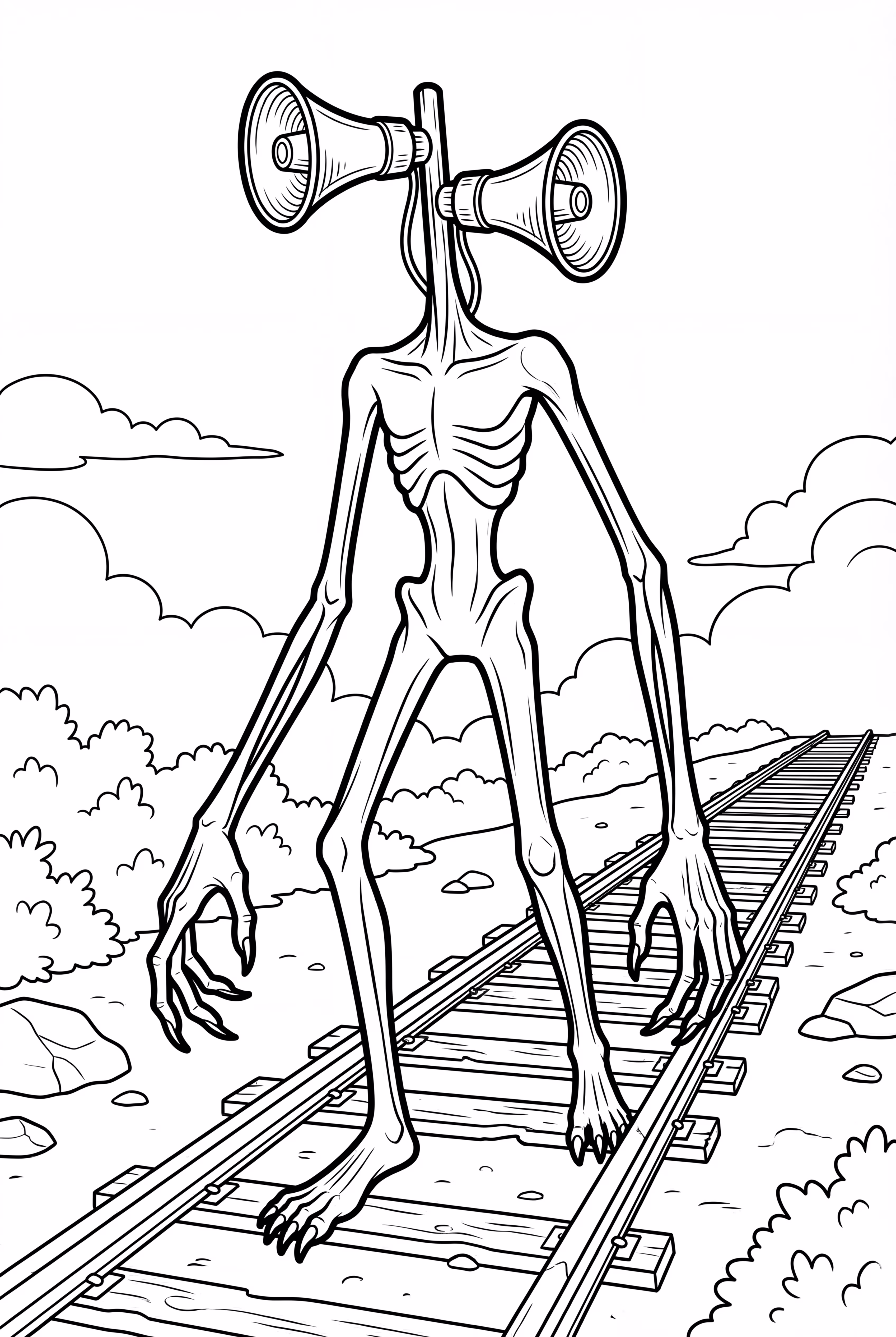 Siren Head By Old Train Tracks