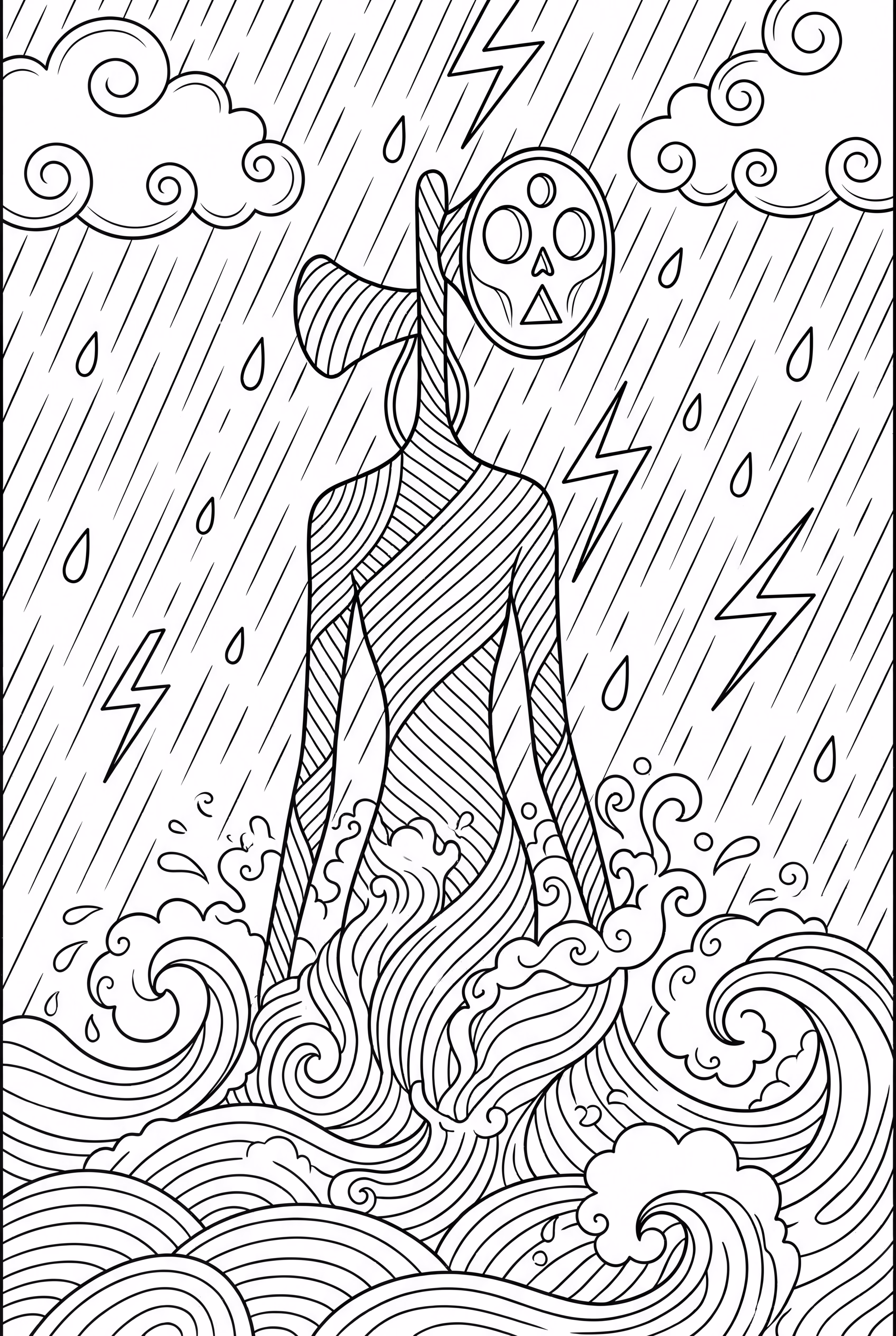 Siren Head During A Storm