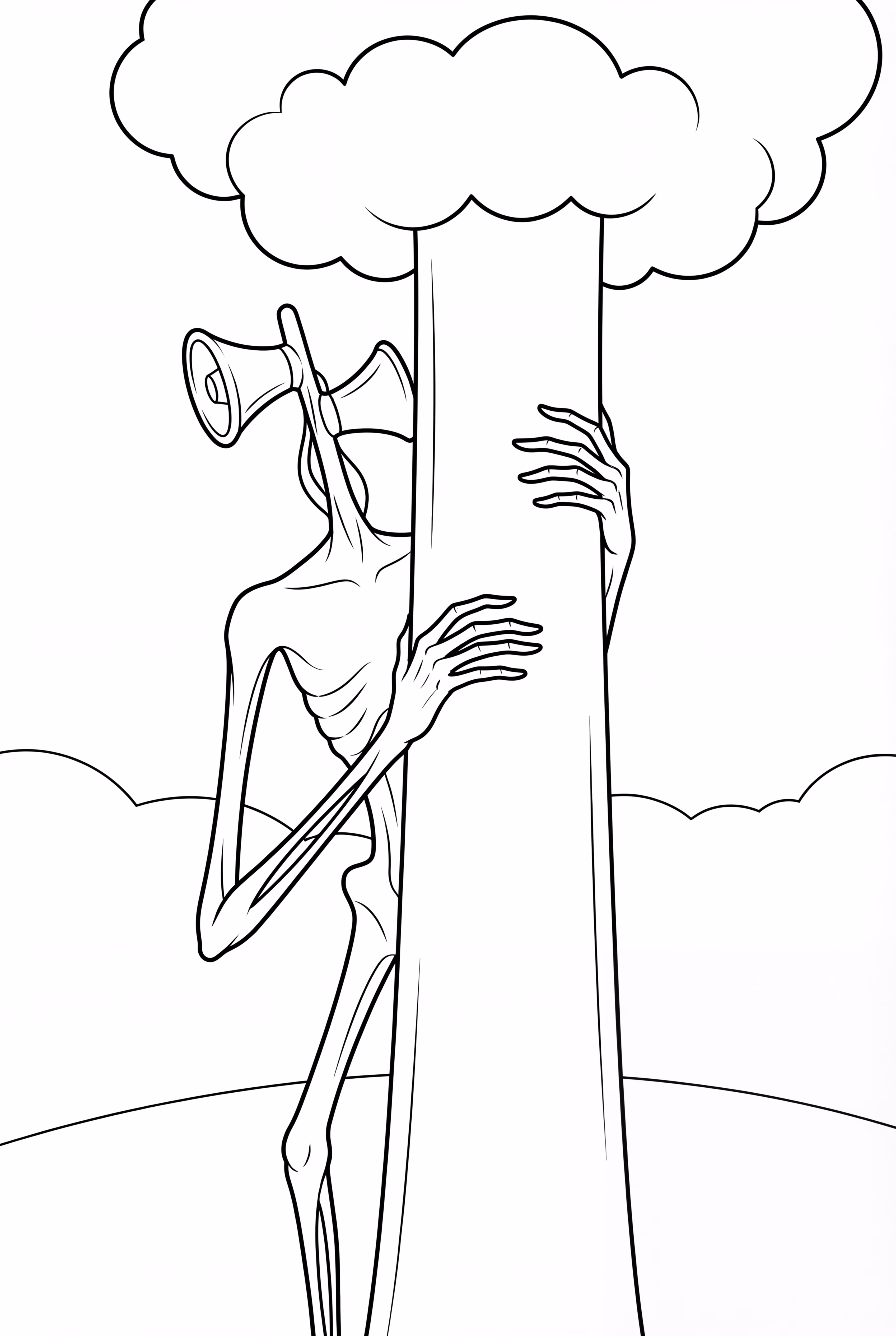 Siren Head Hiding Behind A Tree