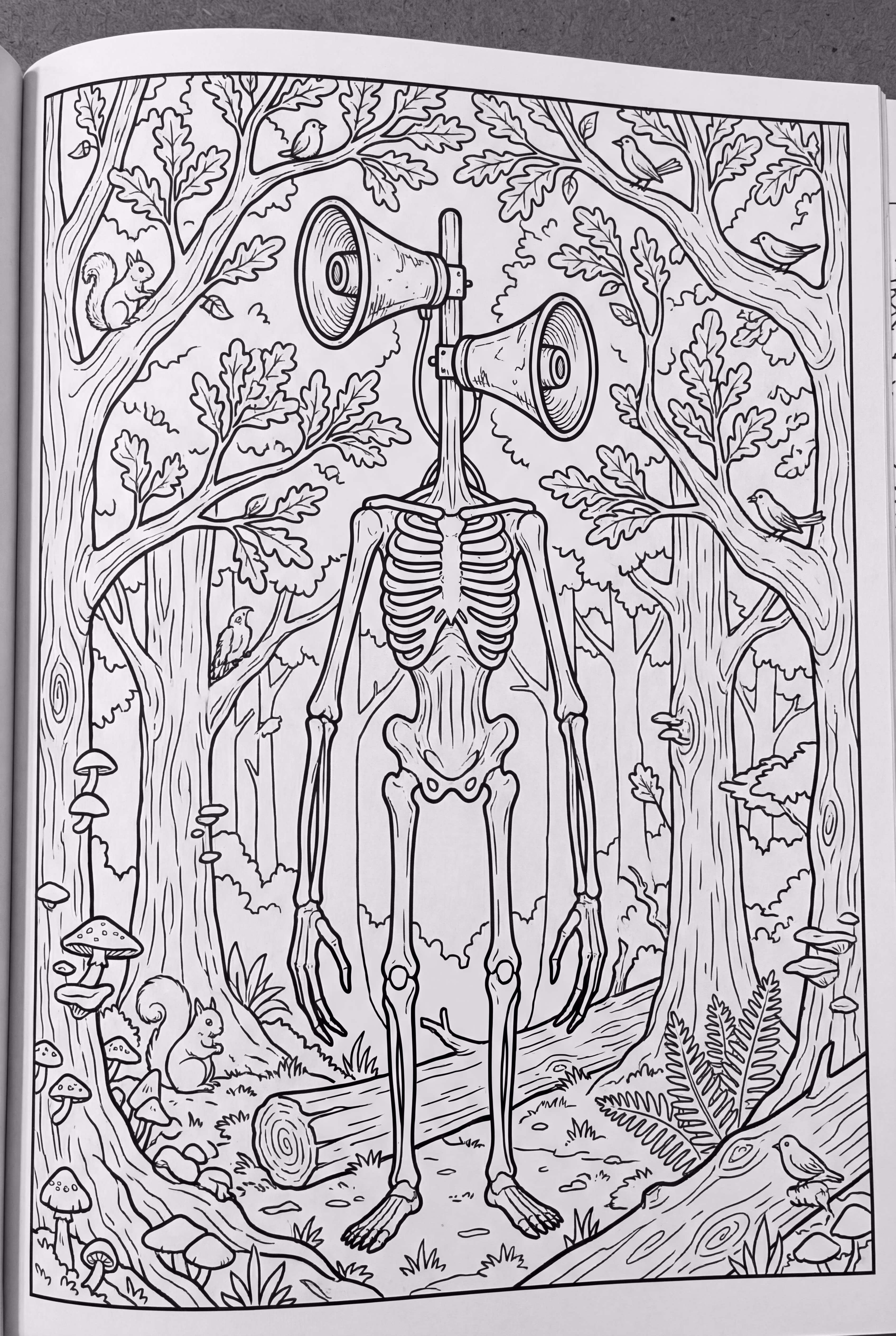 자세한 숲속 풍경 속의 사이렌 헤드