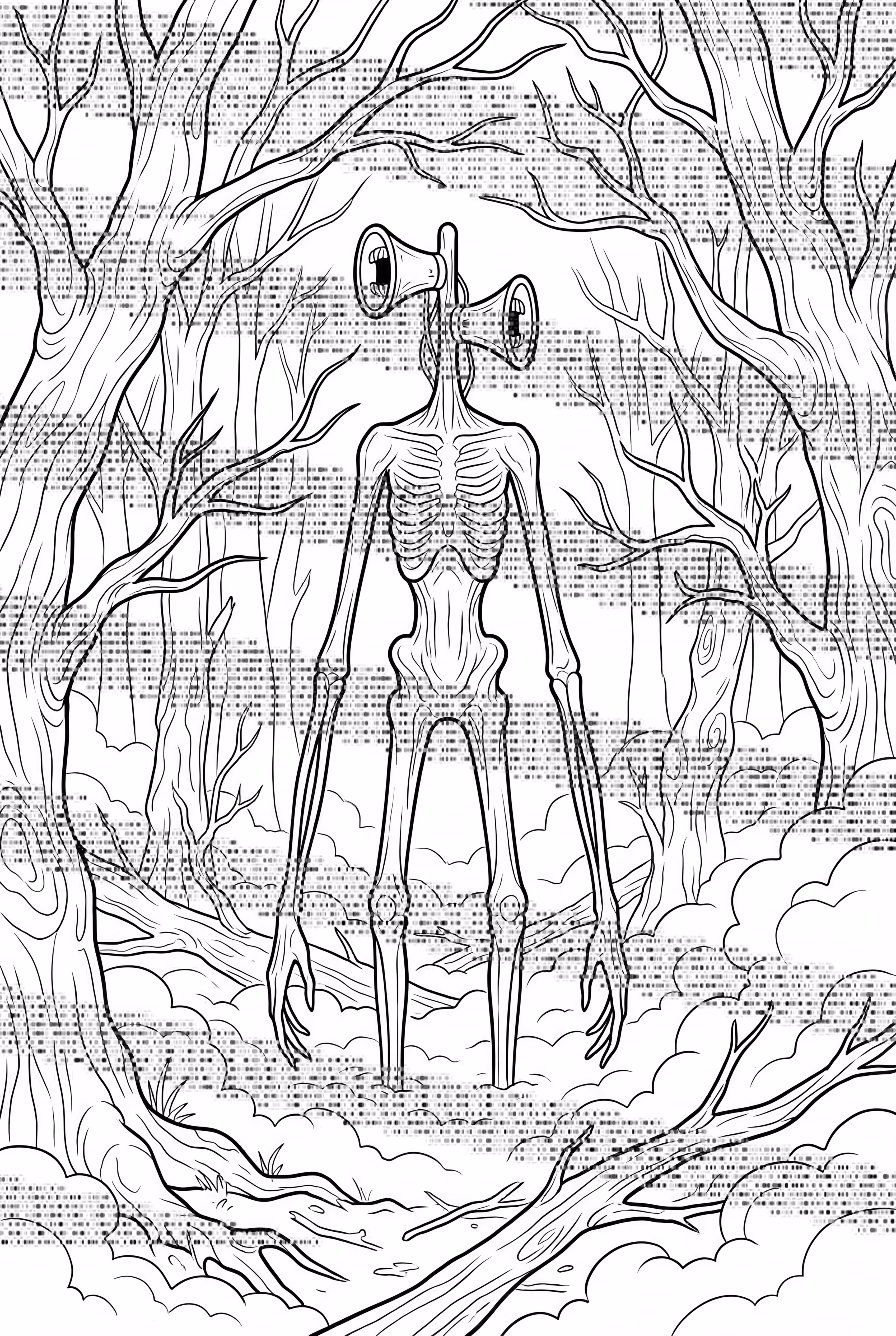 Siren Head In The Misty Forest