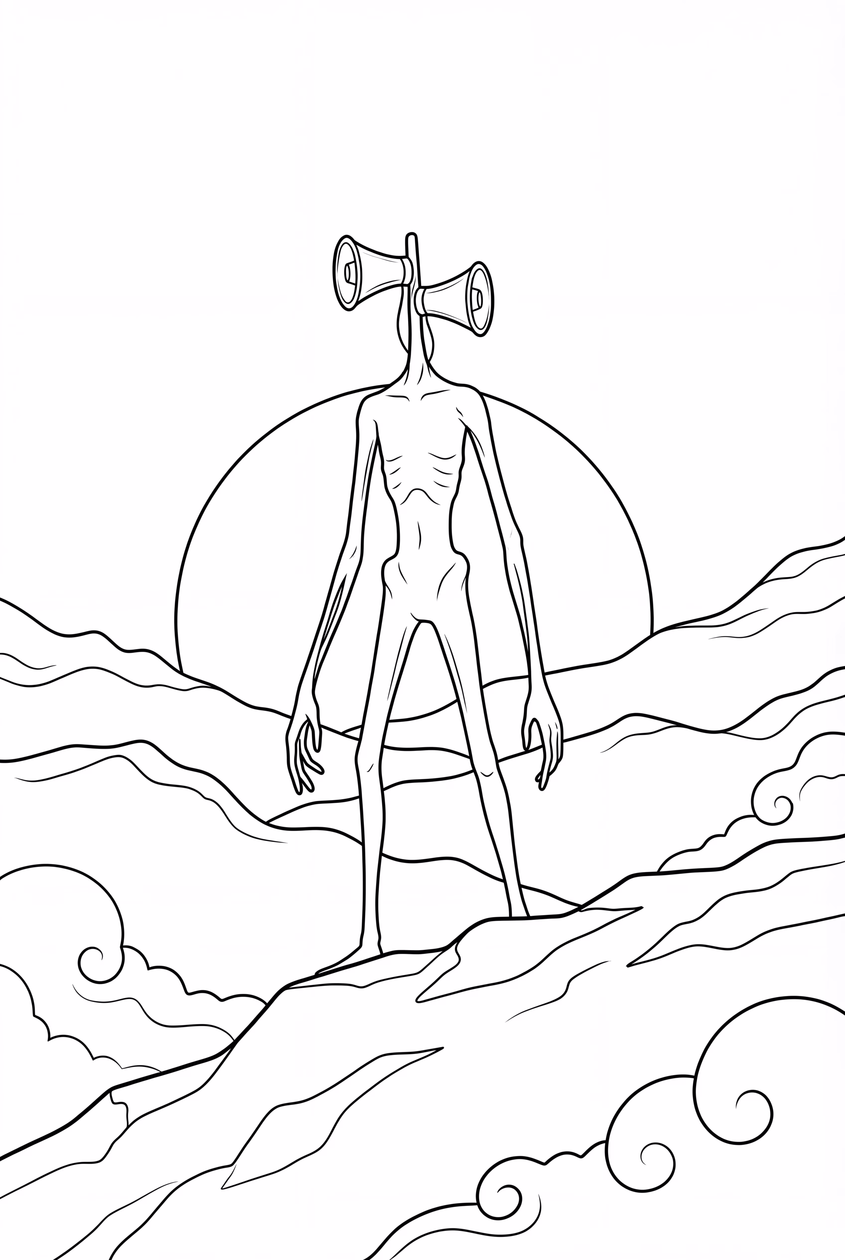 Siren Head's Silhouette At Sunset