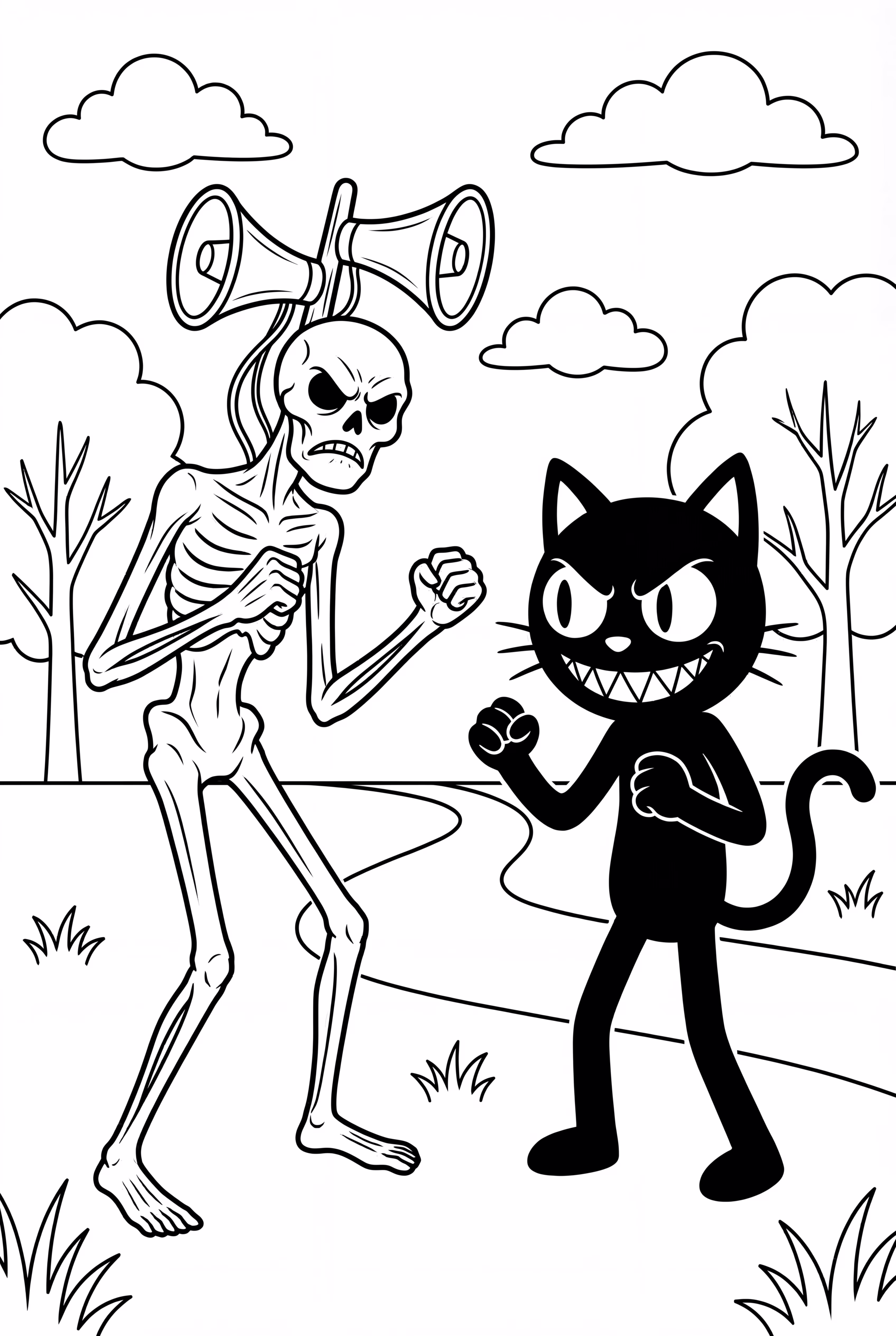 Siren Head Vs Cartoon Cat Staredown