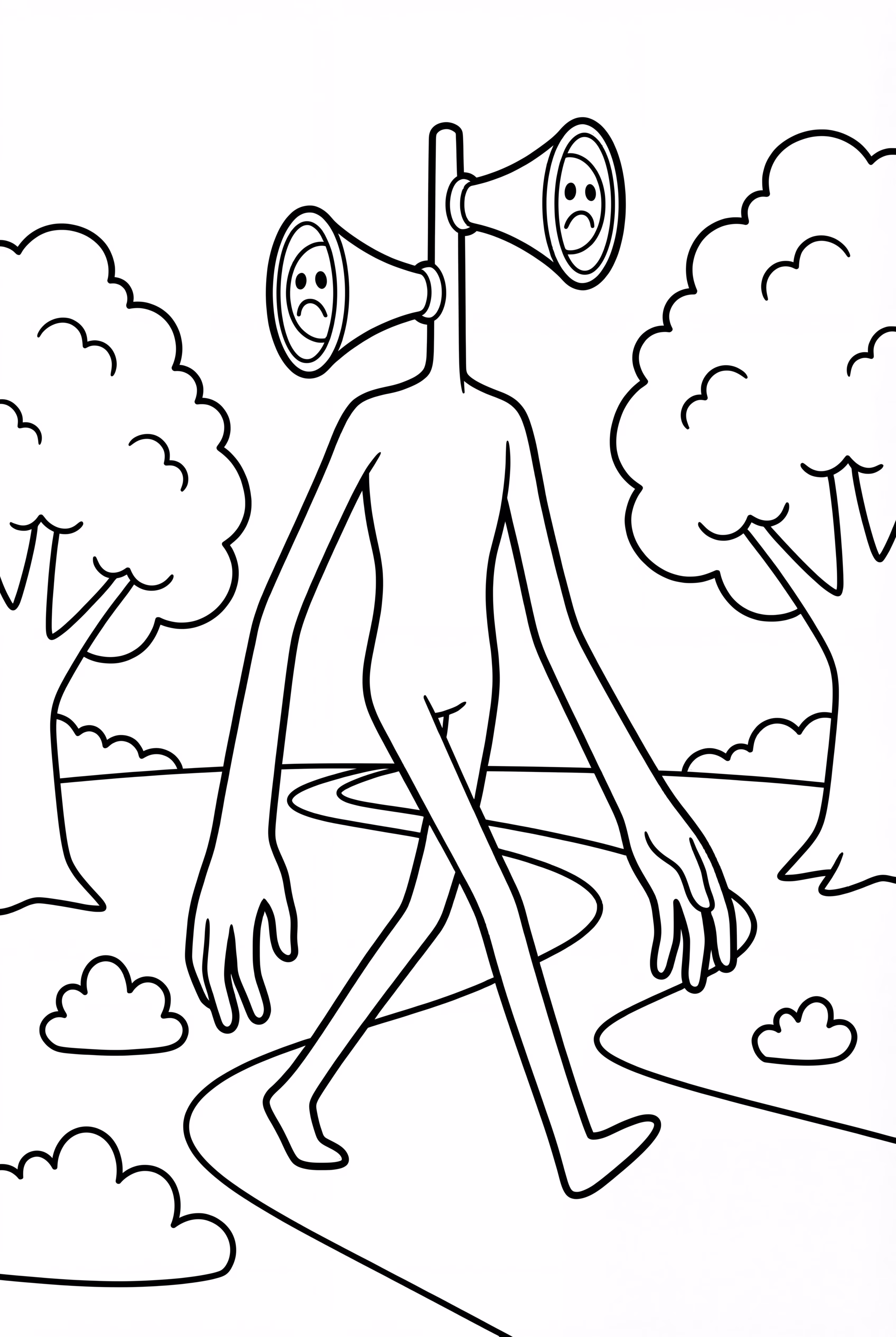 Siren Head Walking On A Country Road