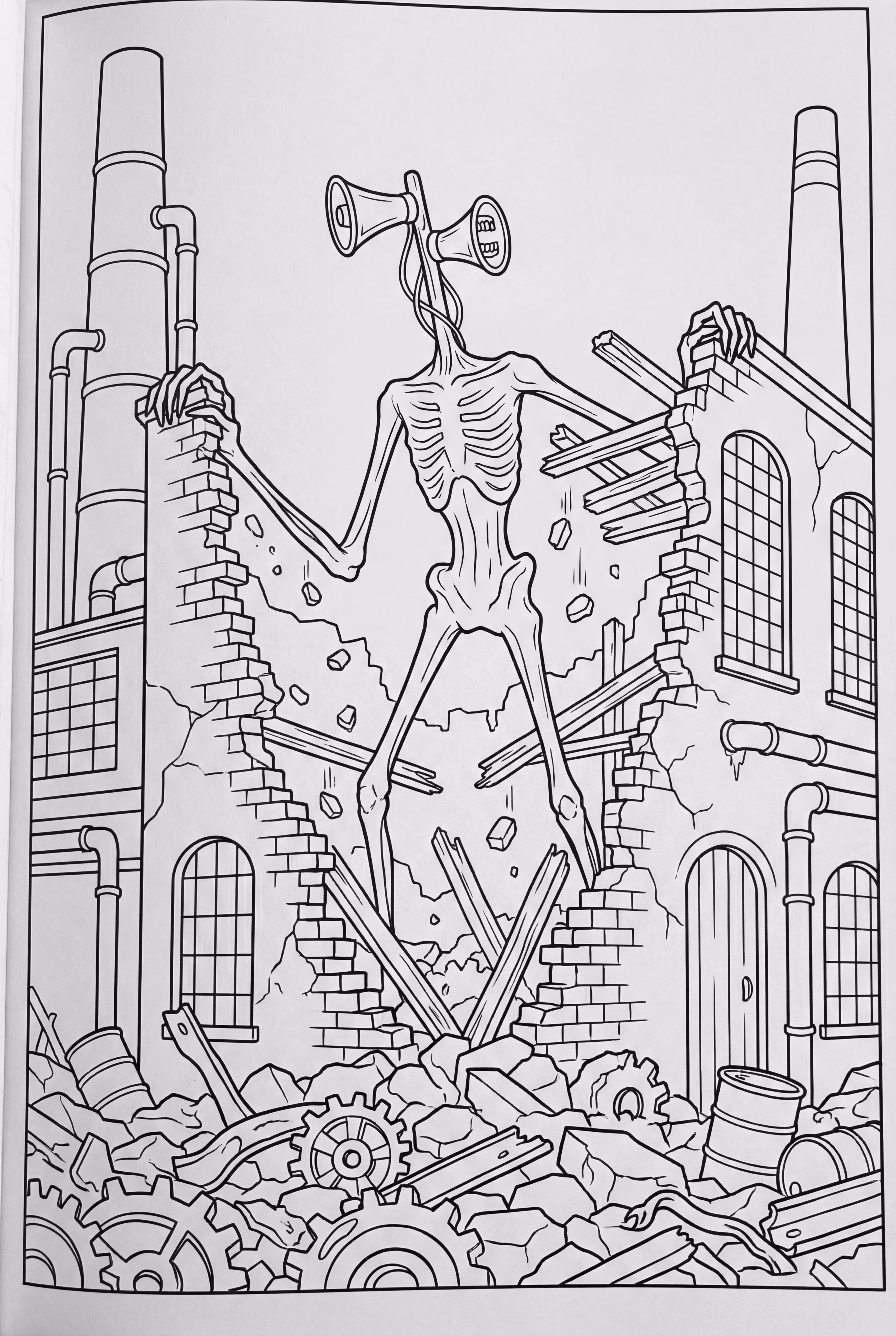 Siren Head Wrecking An Old Factory