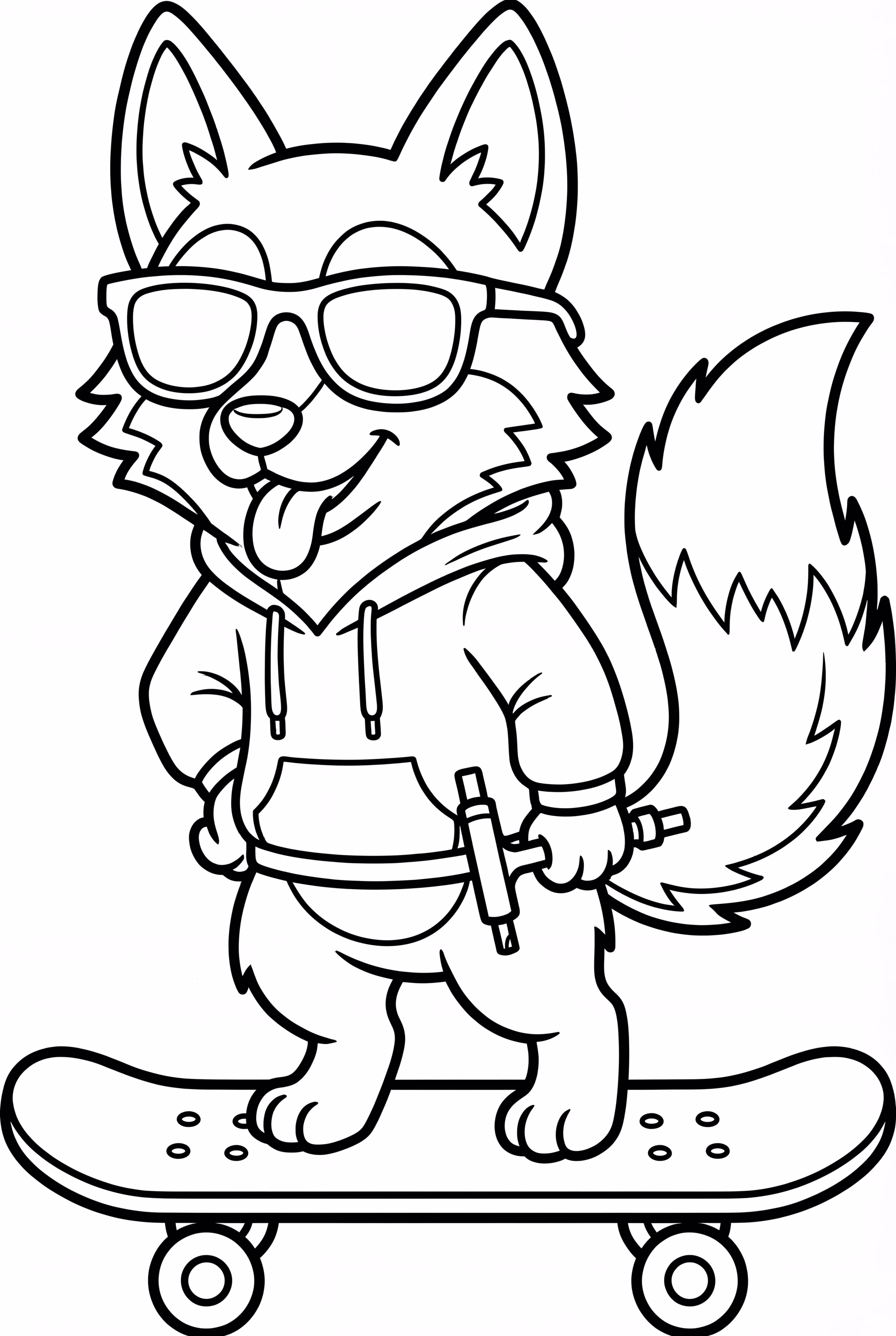 Skateboarding wolf