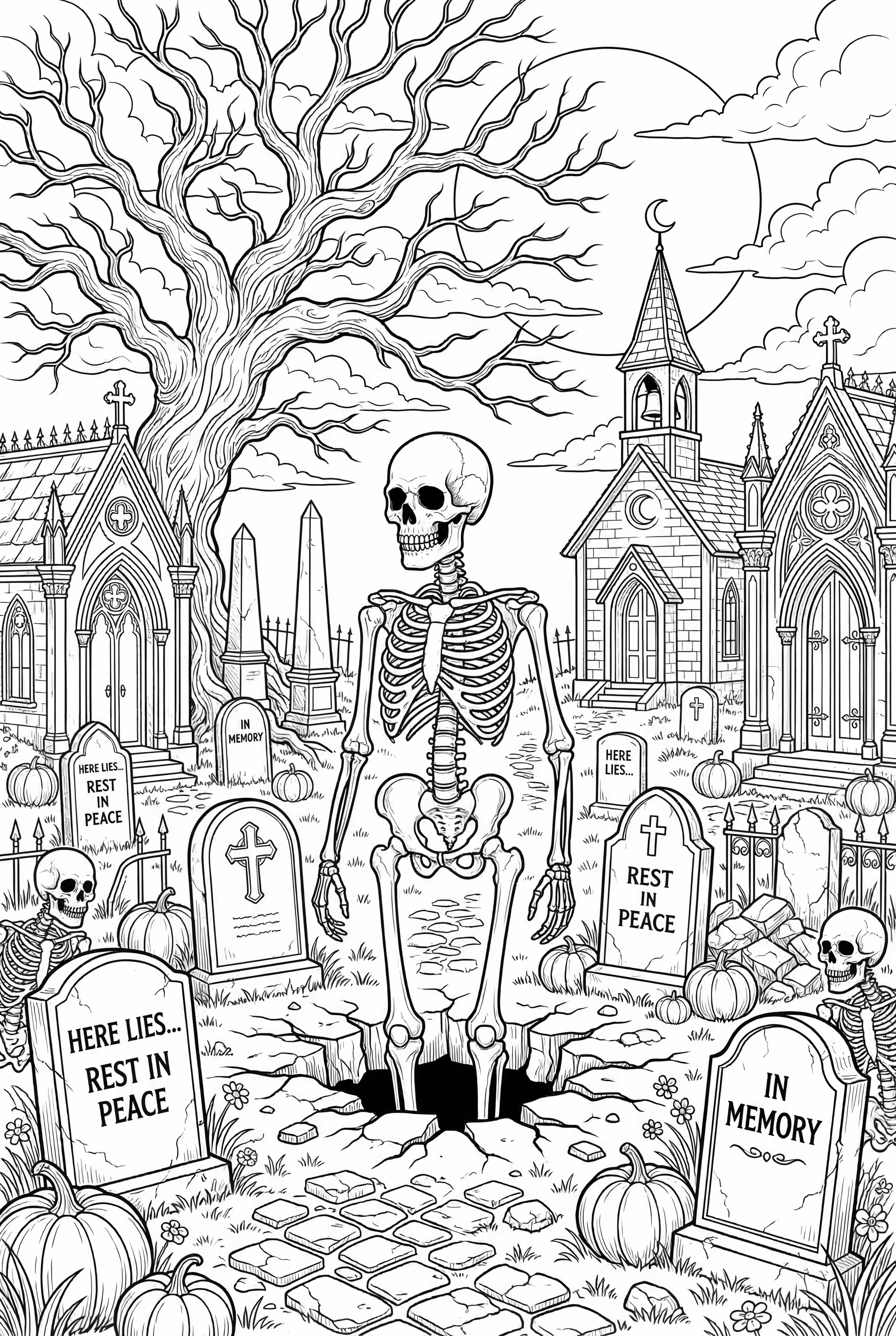 skeleton halloween graveyard